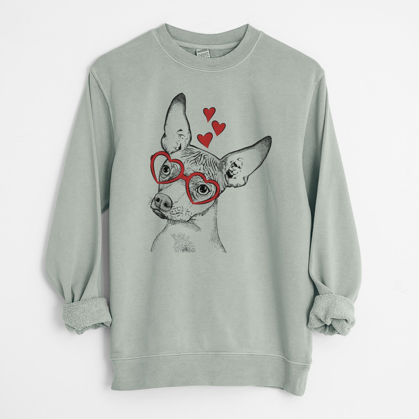 Valentine Kahlo the Xoloitzcuintli - Unisex Pigment Dyed Crew Sweatshirt