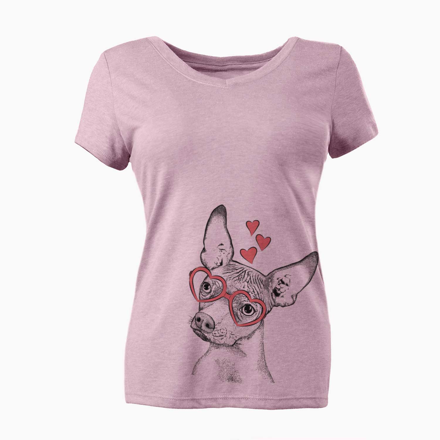 Valentine Kahlo the Xoloitzcuintli - Women's V-neck Shirt