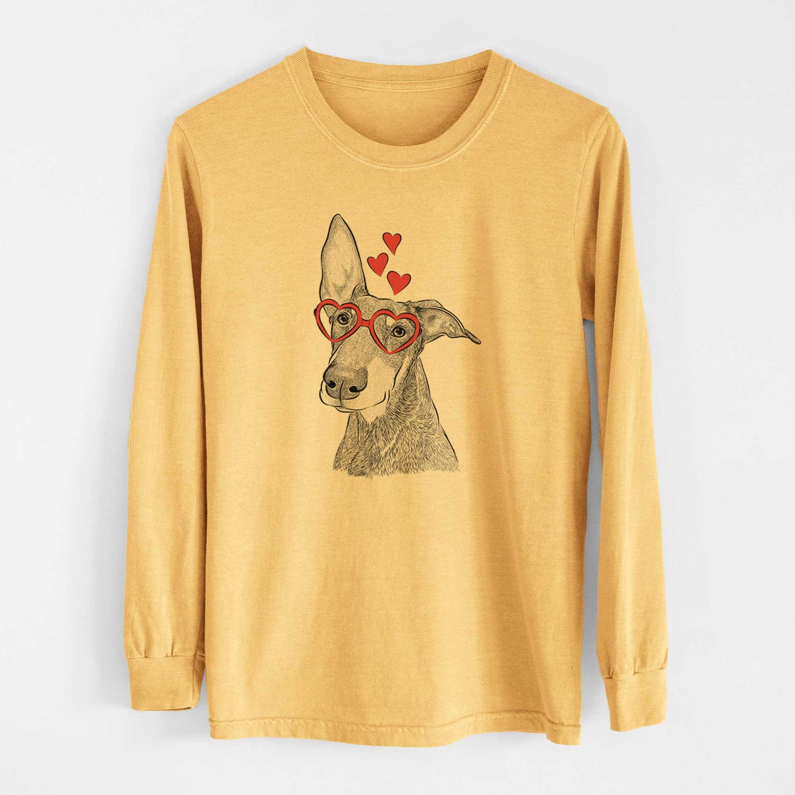 Valentine Kain the Doberman Pinscher - Heavyweight 100% Cotton Long Sleeve