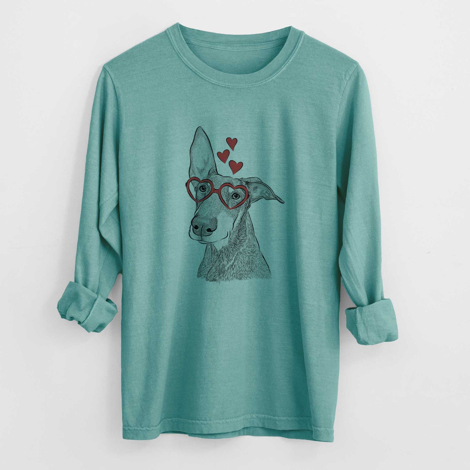 Valentine Kain the Doberman Pinscher - Heavyweight 100% Cotton Long Sleeve