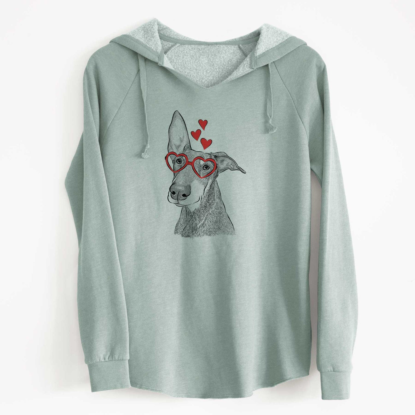 Valentine Kain the Doberman Pinscher - Cali Wave Hooded Sweatshirt