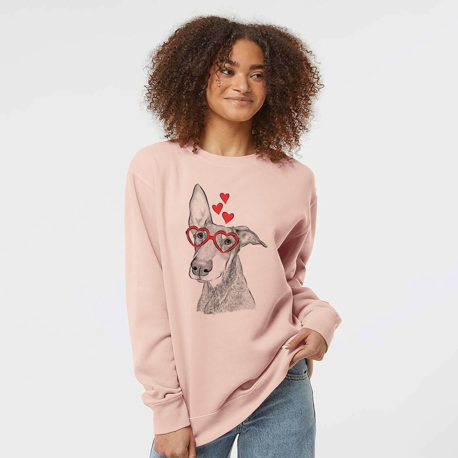 Valentine Kain the Doberman Pinscher - Unisex Pigment Dyed Crew Sweatshirt