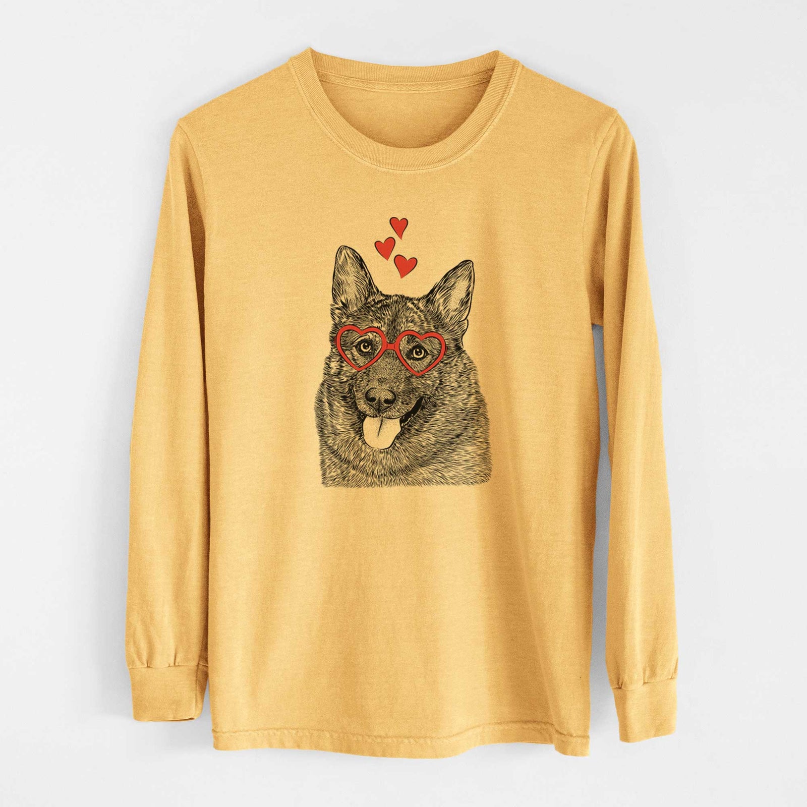 Valentine Kasia the Norwegian Elkhound - Heavyweight 100% Cotton Long Sleeve