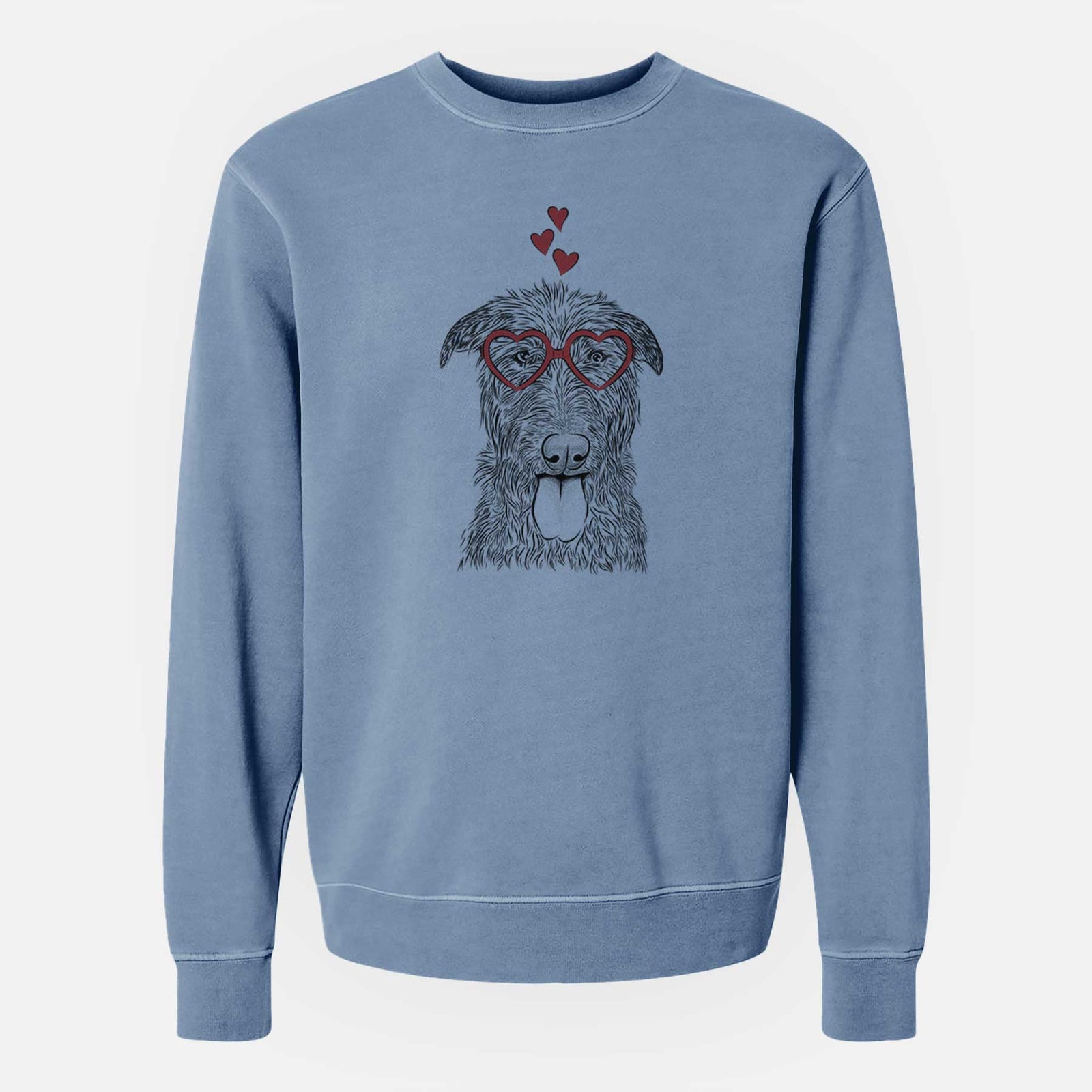 Valentine Keeva the Irish Wolfhound - Unisex Pigment Dyed Crew Sweatshirt