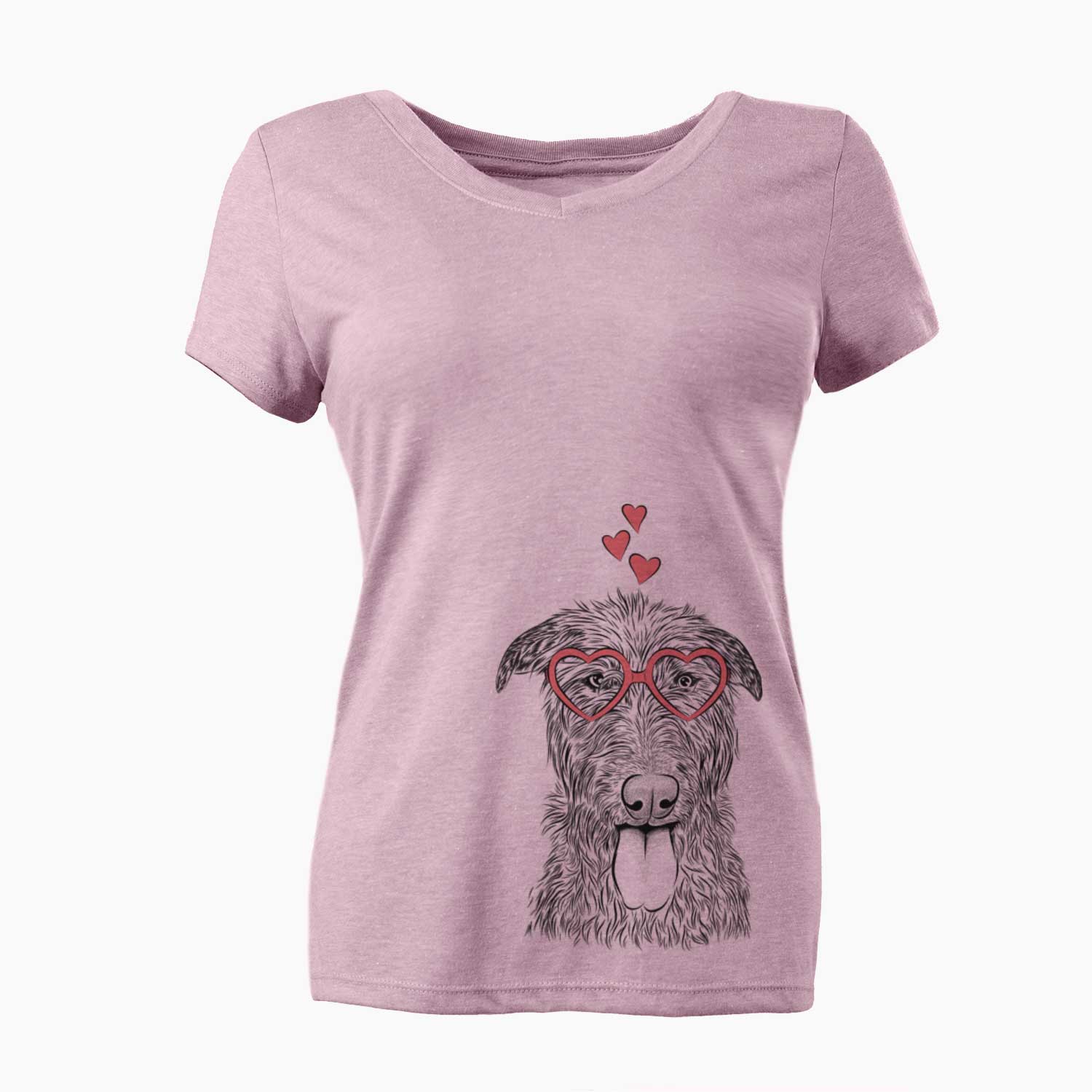 Valentine Keeva the Irish Wolfhound - Women's V-neck Shirt