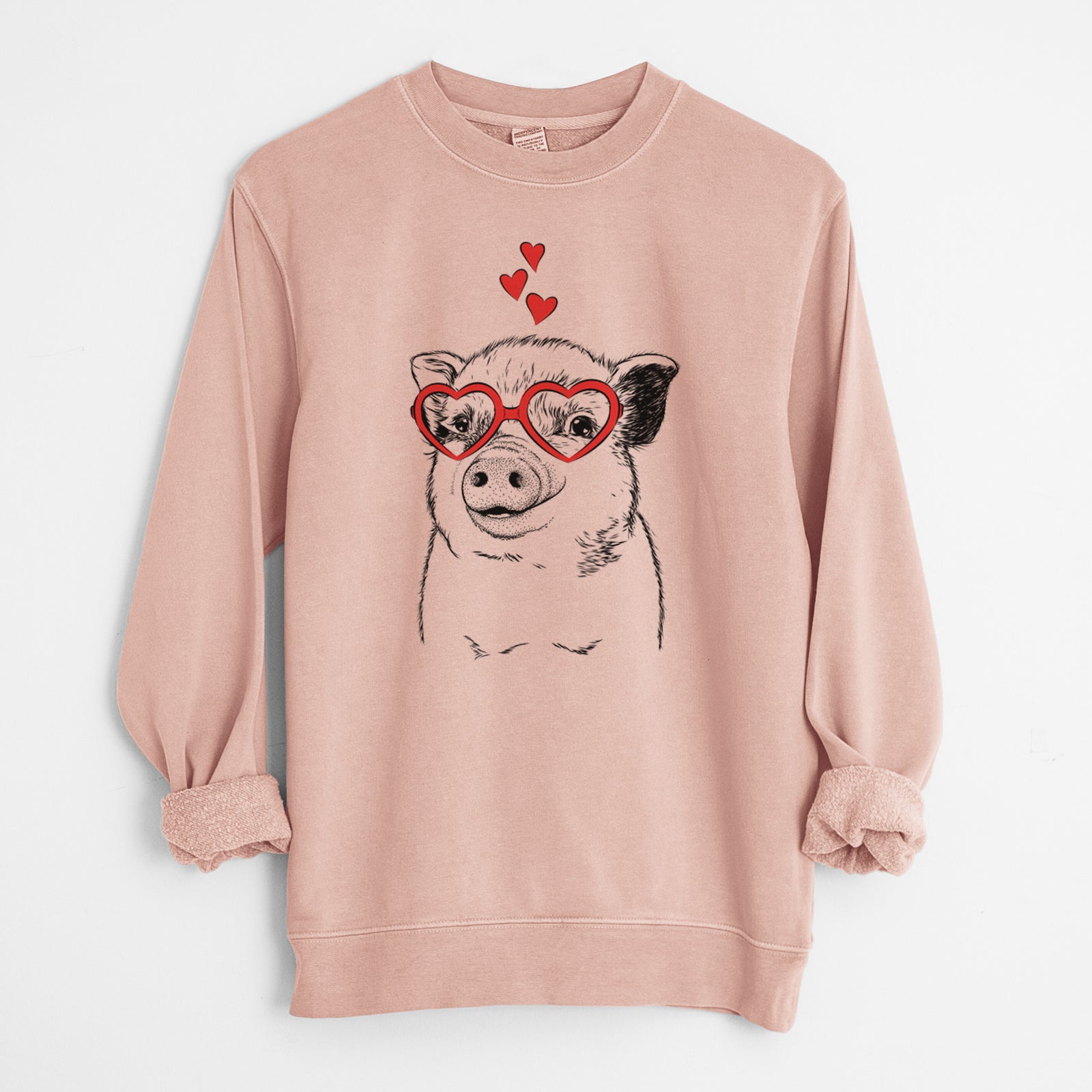 Valentine Kevin the Spotted Pig - Unisex Pigment Dyed Crew Sweatshirt