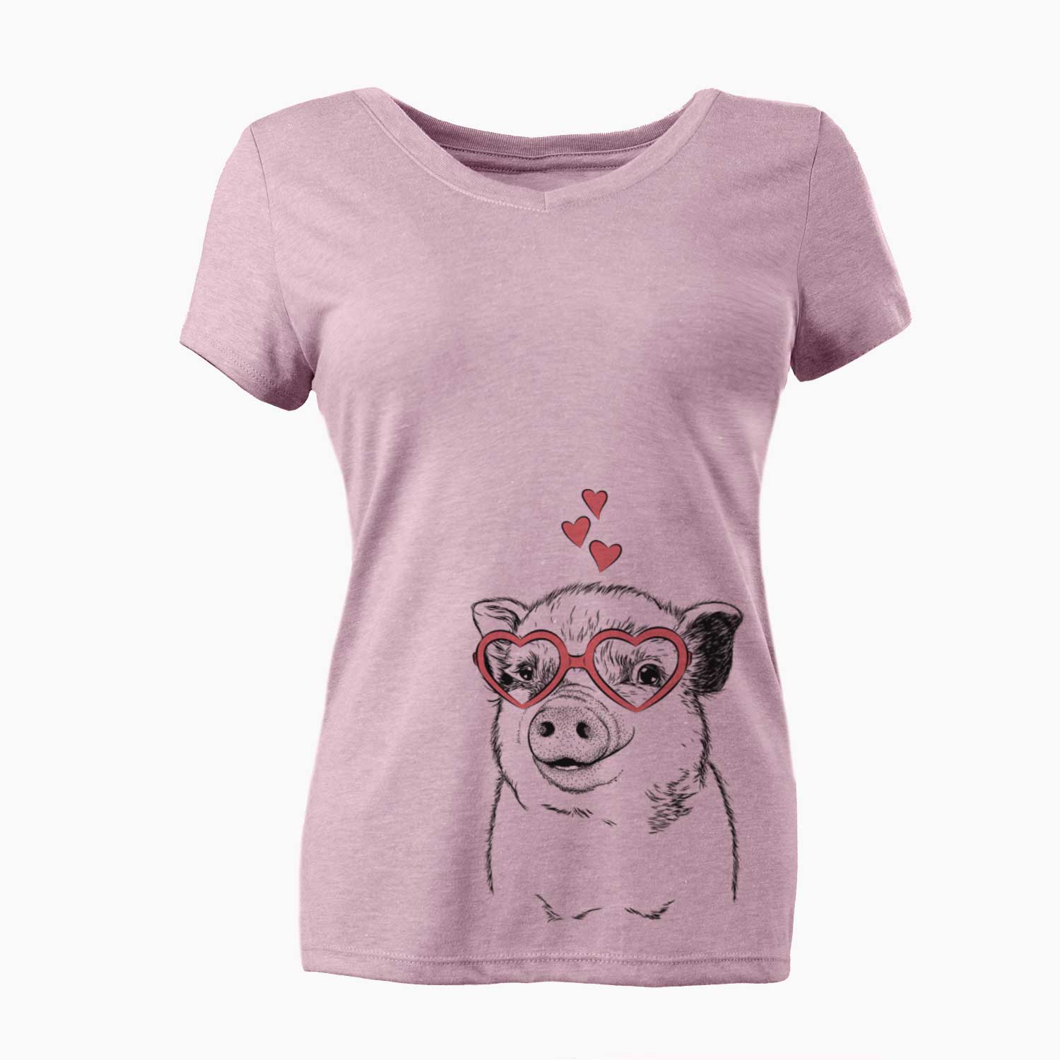 Valentine Kevin the Spotted Pig - Women's V-neck Shirt