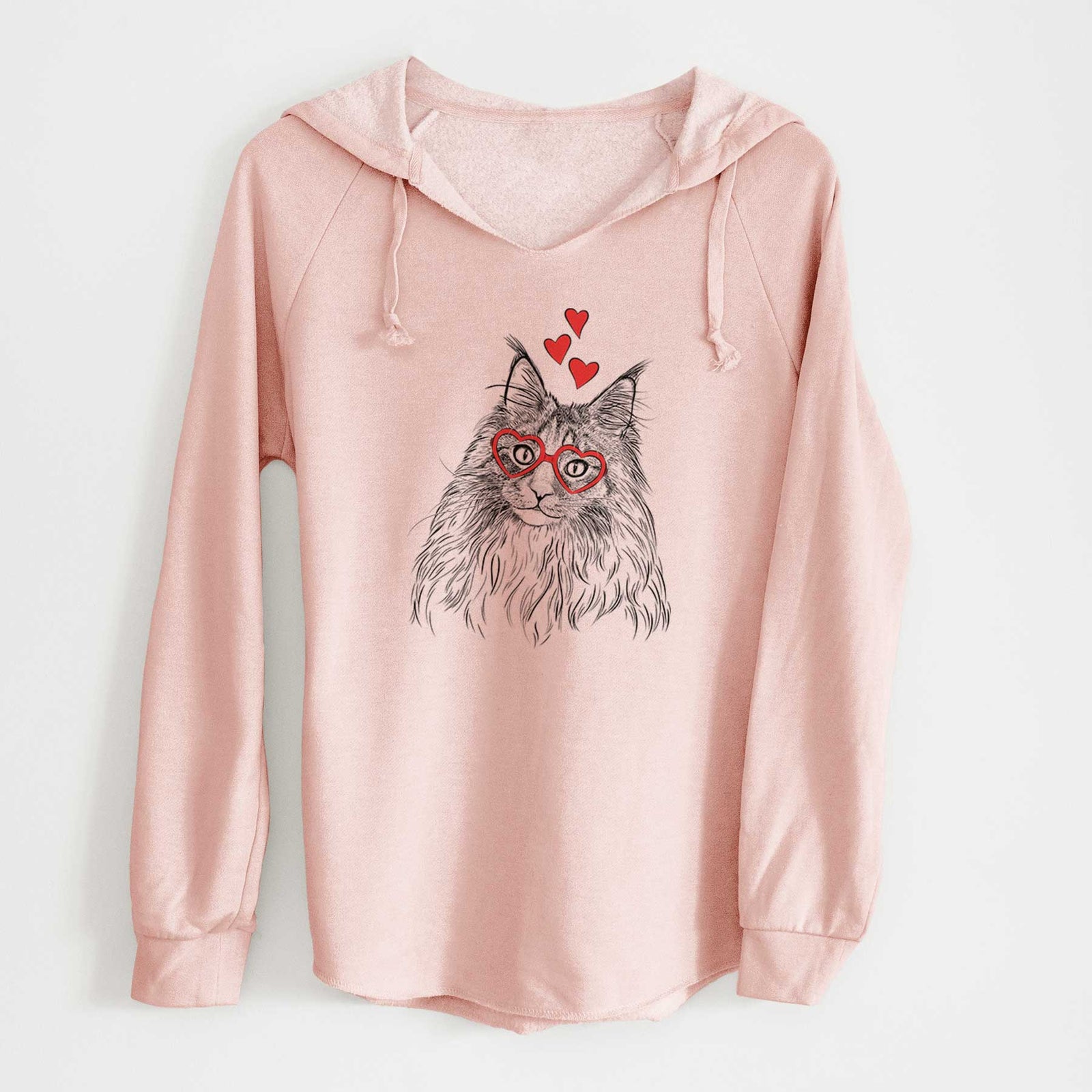 Valentine Kiki the Maine Coon Cat - Cali Wave Hooded Sweatshirt