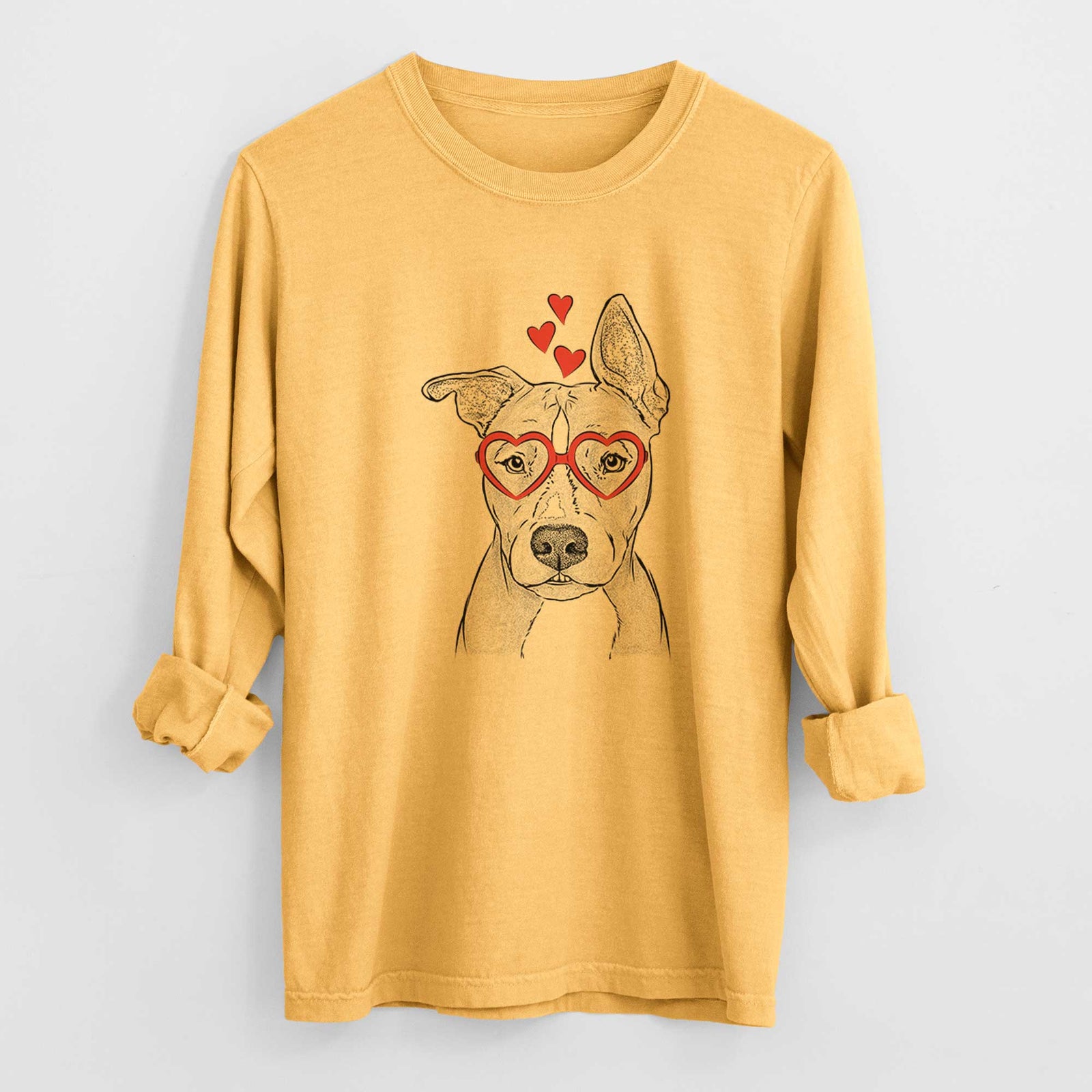 Valentine Kisses the Pitbull - Heavyweight 100% Cotton Long Sleeve