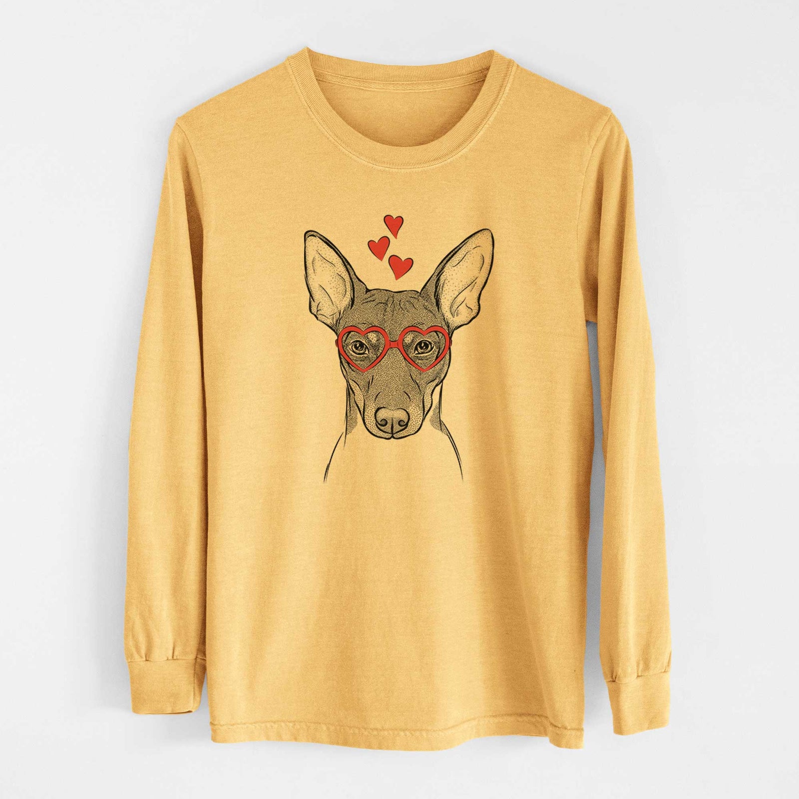 Valentine Knox the Rat Terrier - Heavyweight 100% Cotton Long Sleeve