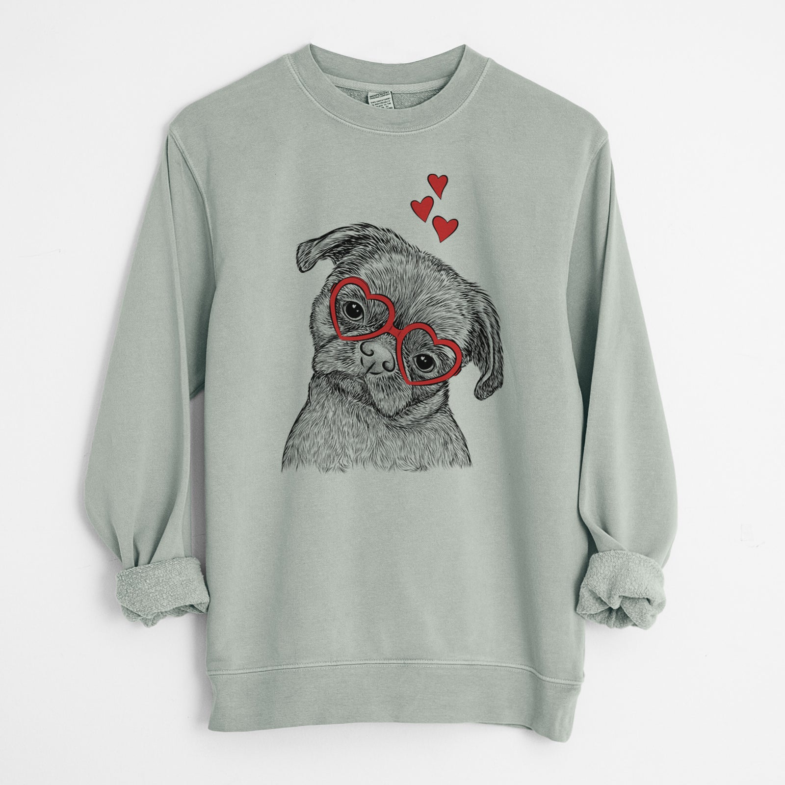 Valentine Koko the Shih Tzu - Unisex Pigment Dyed Crew Sweatshirt