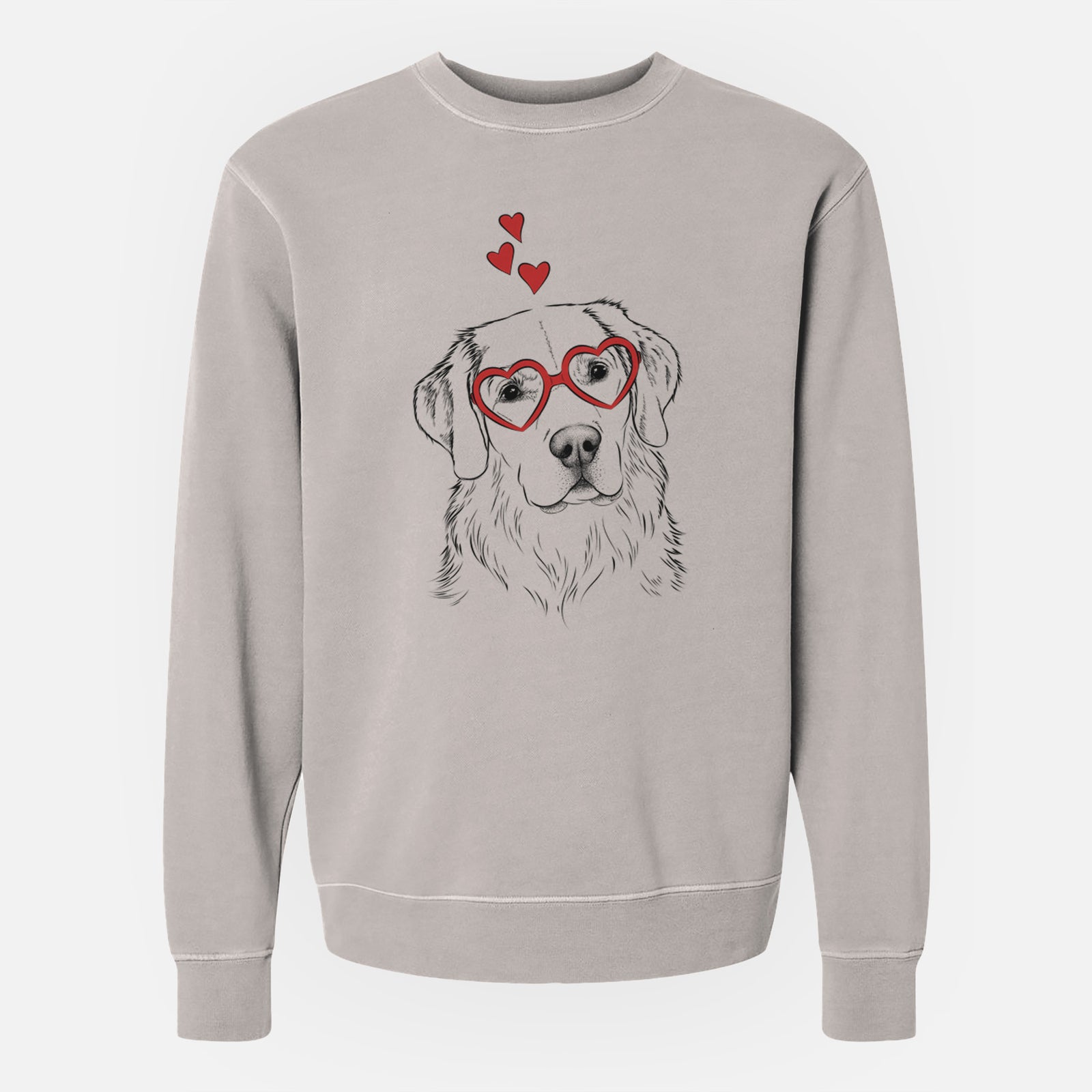 Valentine Kula the Golden Retriever - Unisex Pigment Dyed Crew Sweatshirt
