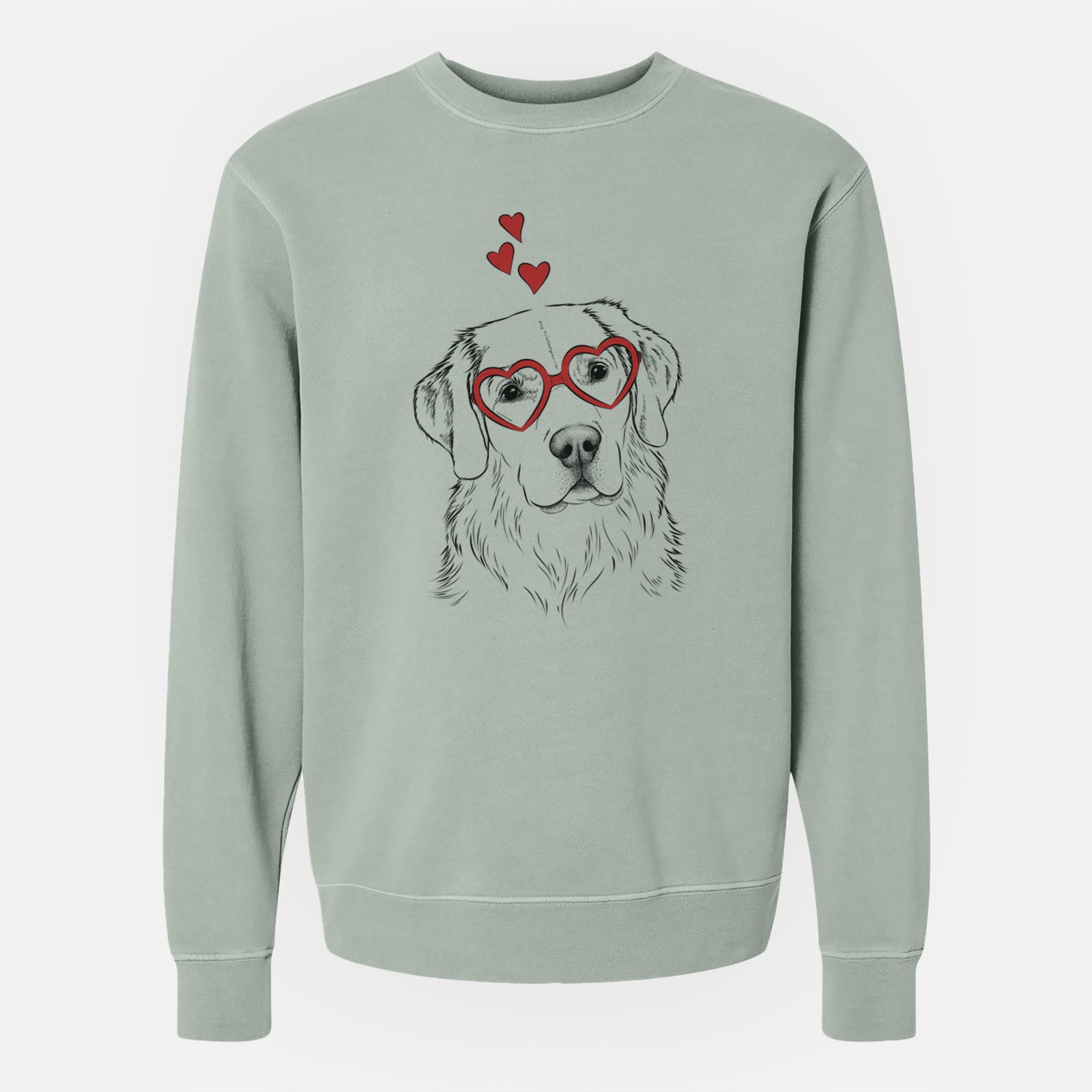 Valentine Kula the Golden Retriever - Unisex Pigment Dyed Crew Sweatshirt