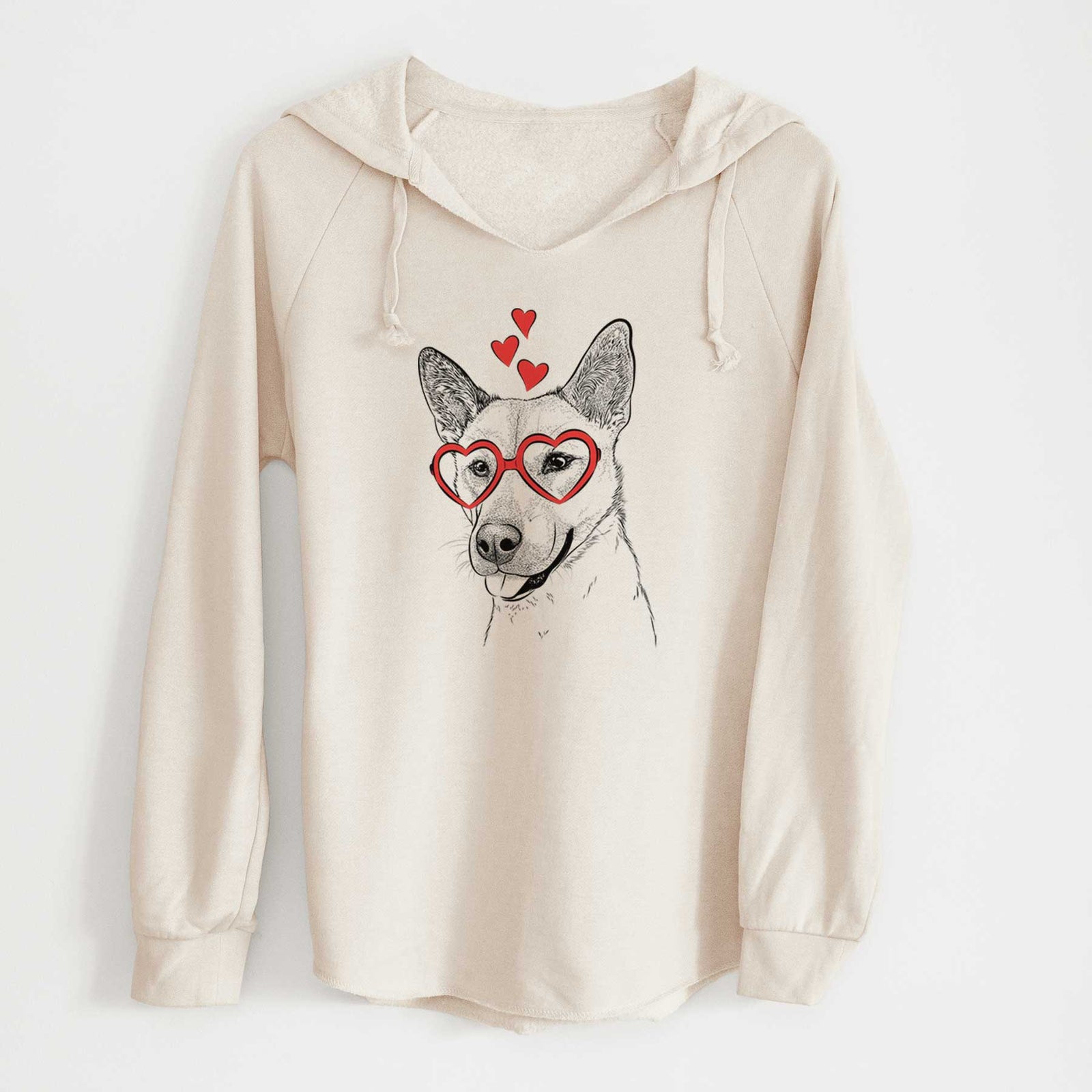 Valentine Kulfi the Jindo Shiba Inu Mix - Cali Wave Hooded Sweatshirt