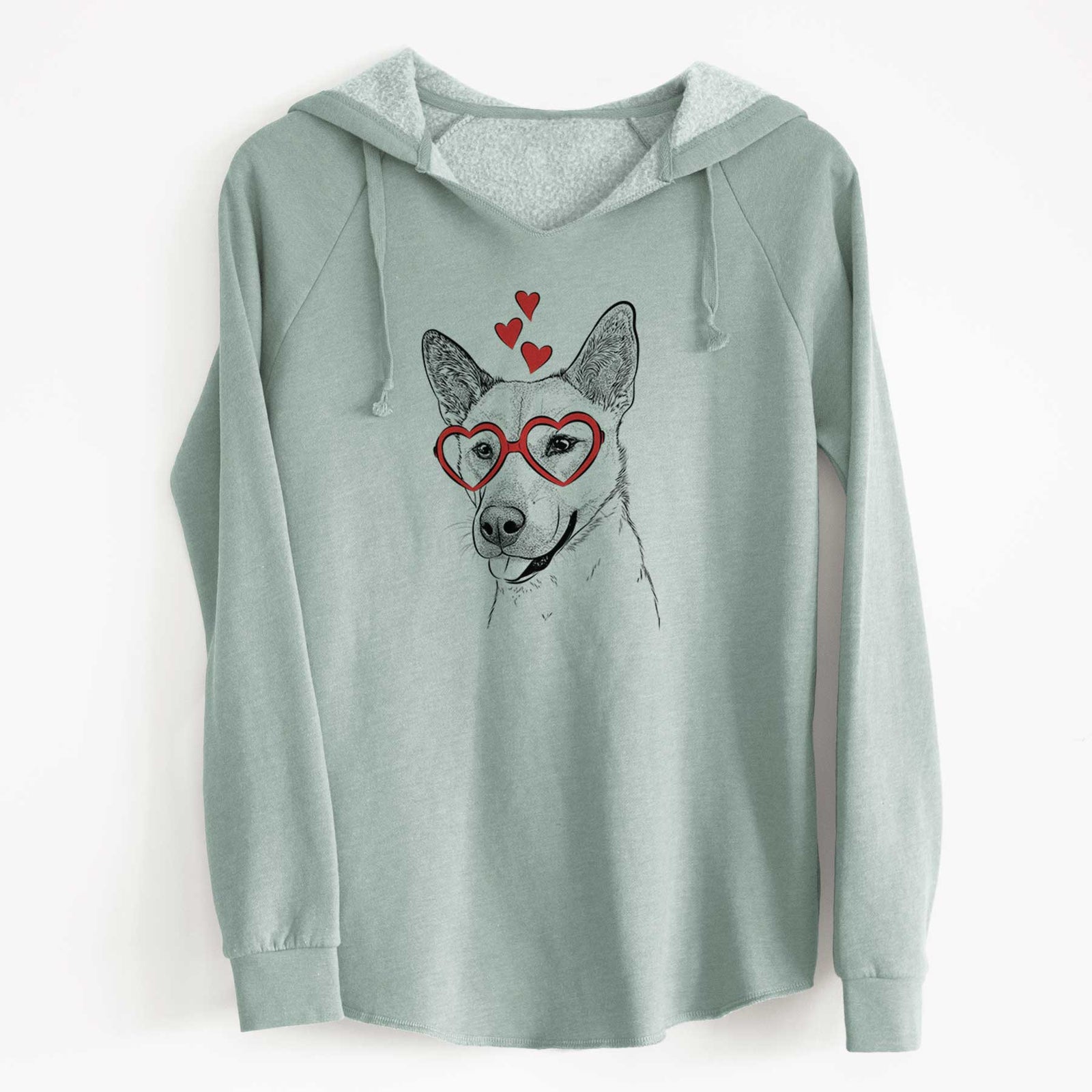 Valentine Kulfi the Jindo Shiba Inu Mix - Cali Wave Hooded Sweatshirt