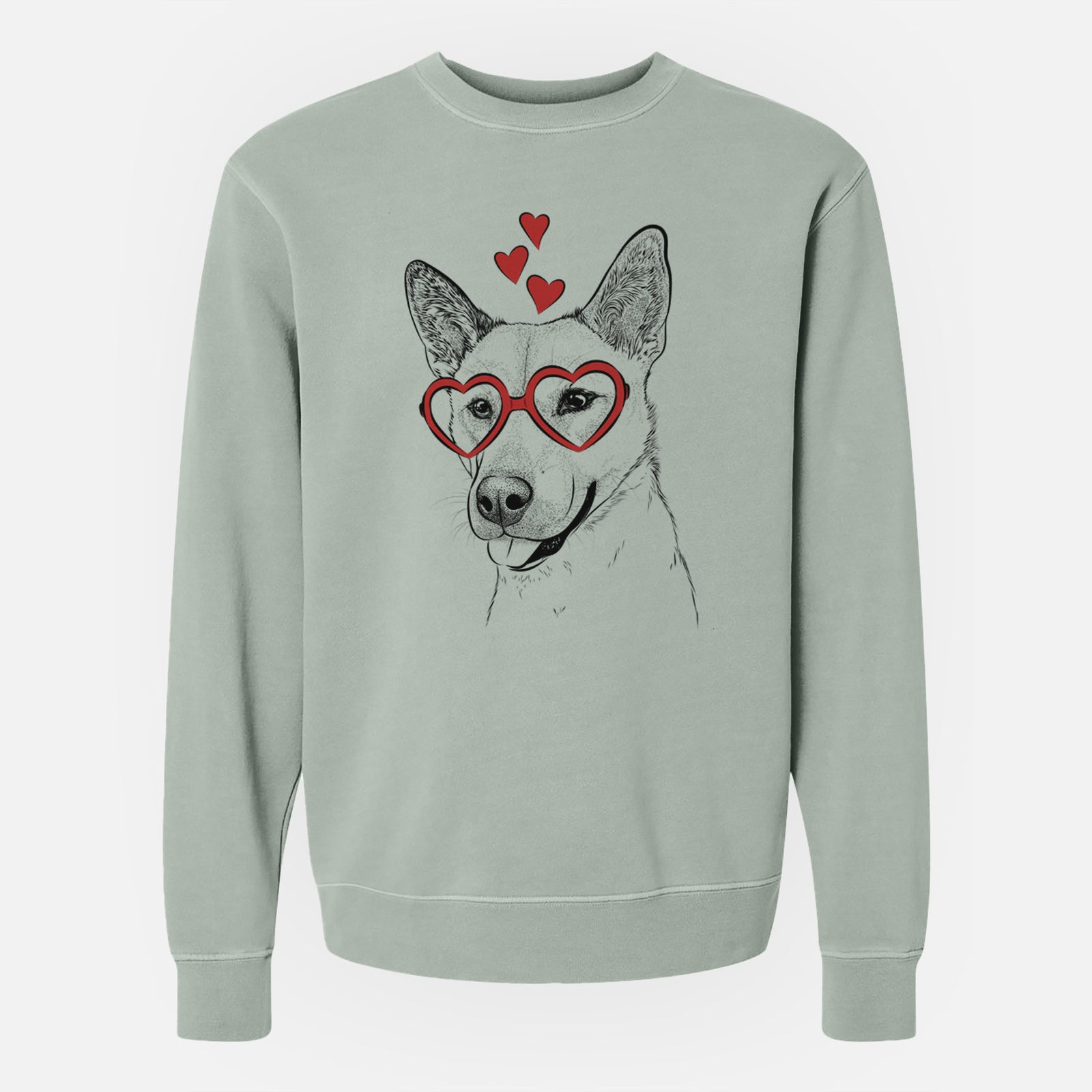 Valentine Kulfi the Jindo Shiba Inu Mix - Unisex Pigment Dyed Crew Sweatshirt