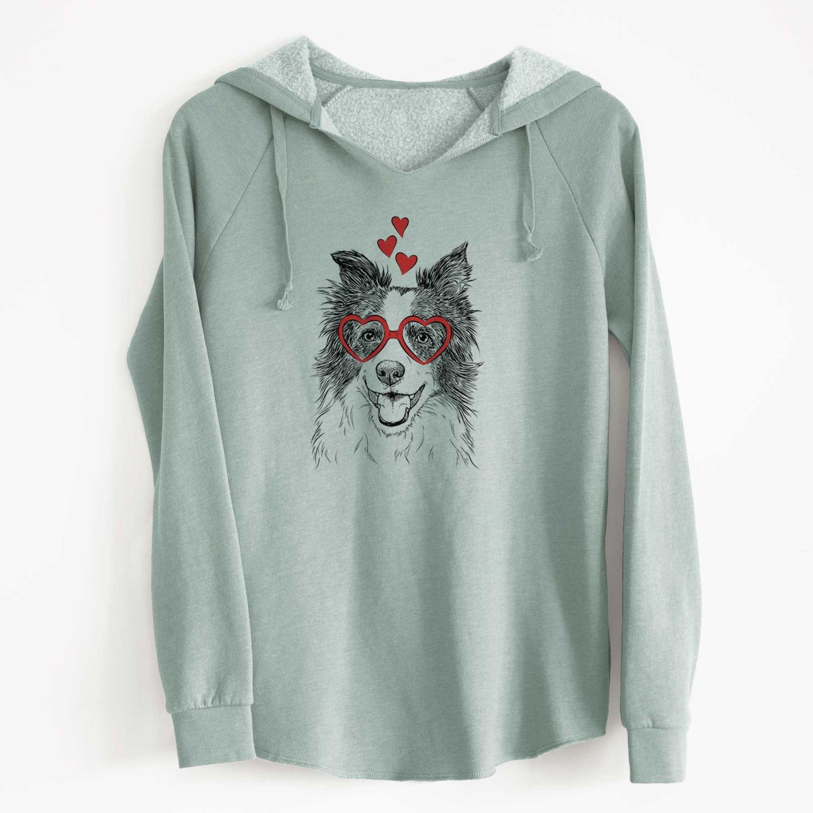 Valentine Kylee the Border Collie - Cali Wave Hooded Sweatshirt