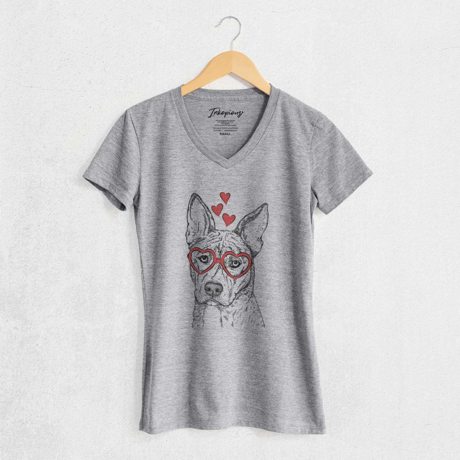 Valentine Leo the Ibizan Hound Bull Mastiff Mix - Women's V-neck Shirt