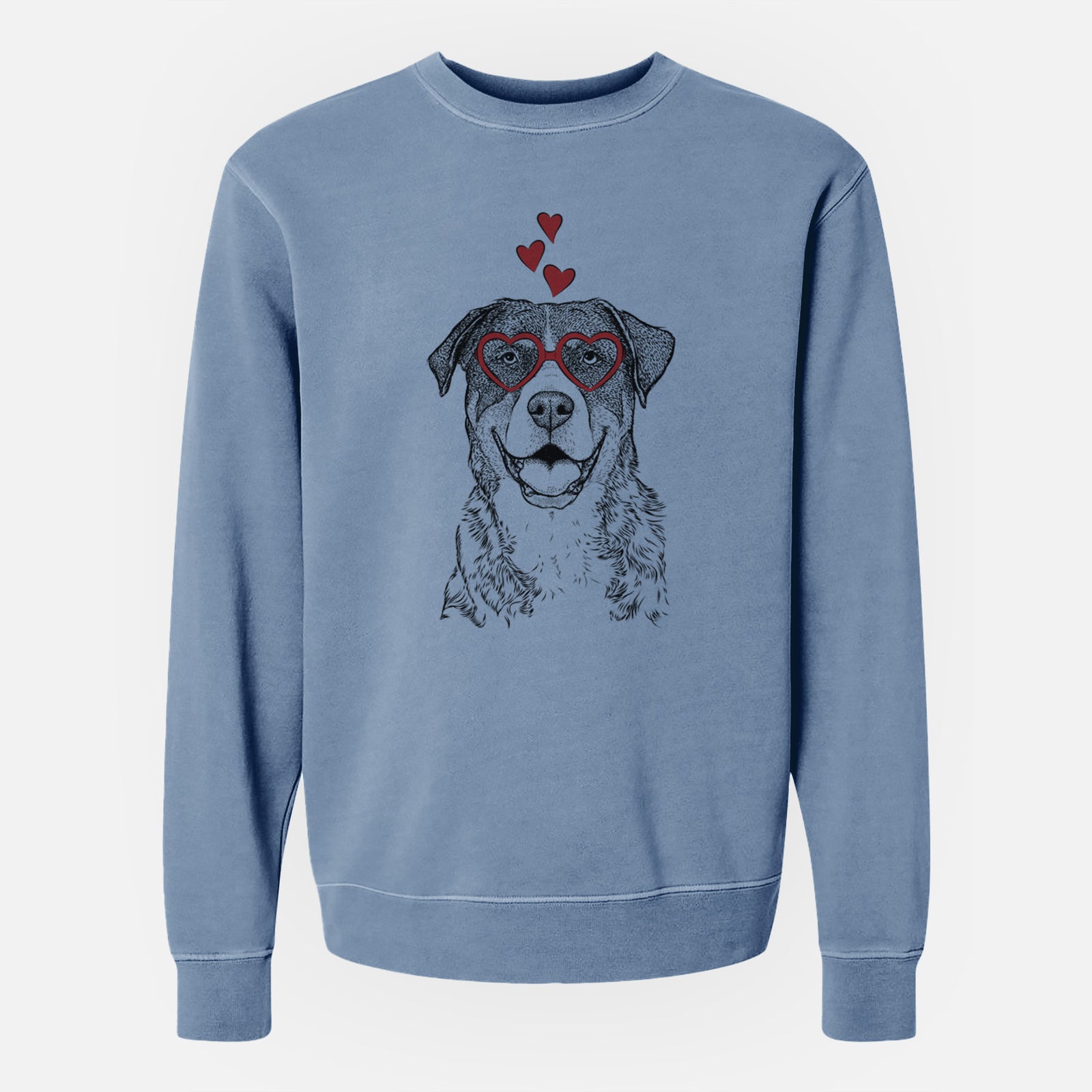 Valentine Leon the Greater Swiss Mountain Dog - Unisex Pigment Dyed Crew Sweatshirt