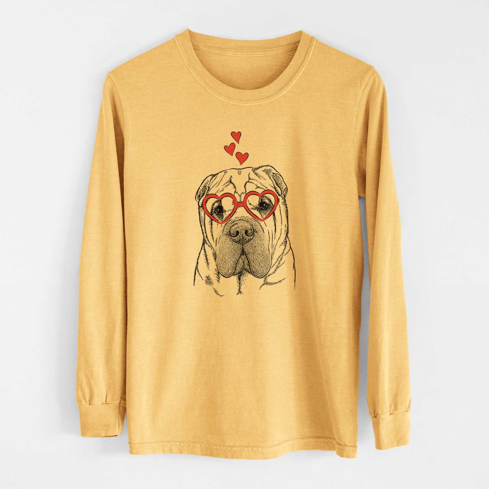 Valentine Lilly the Shar Pei - Heavyweight 100% Cotton Long Sleeve
