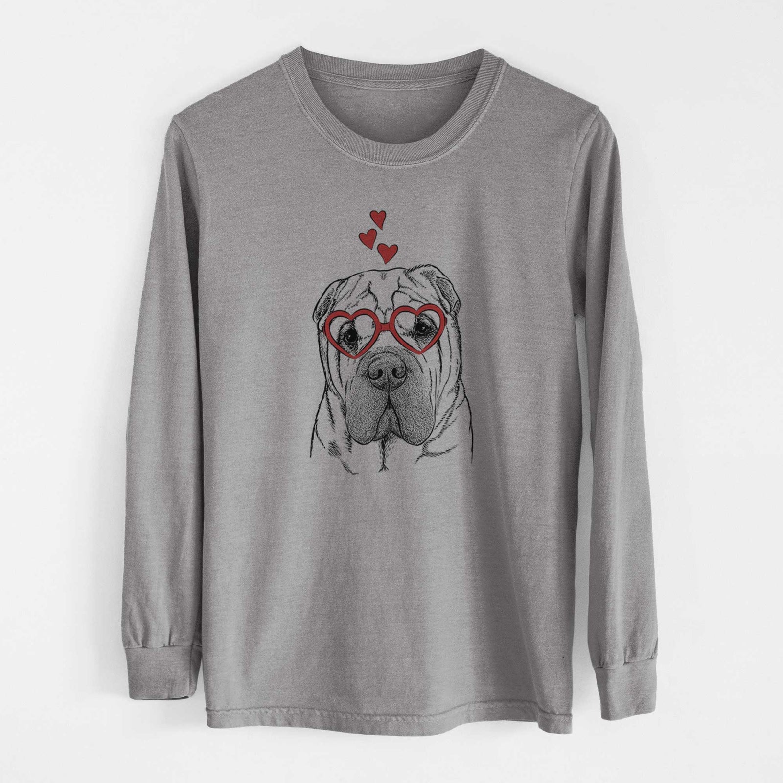 Valentine Lilly the Shar Pei - Heavyweight 100% Cotton Long Sleeve