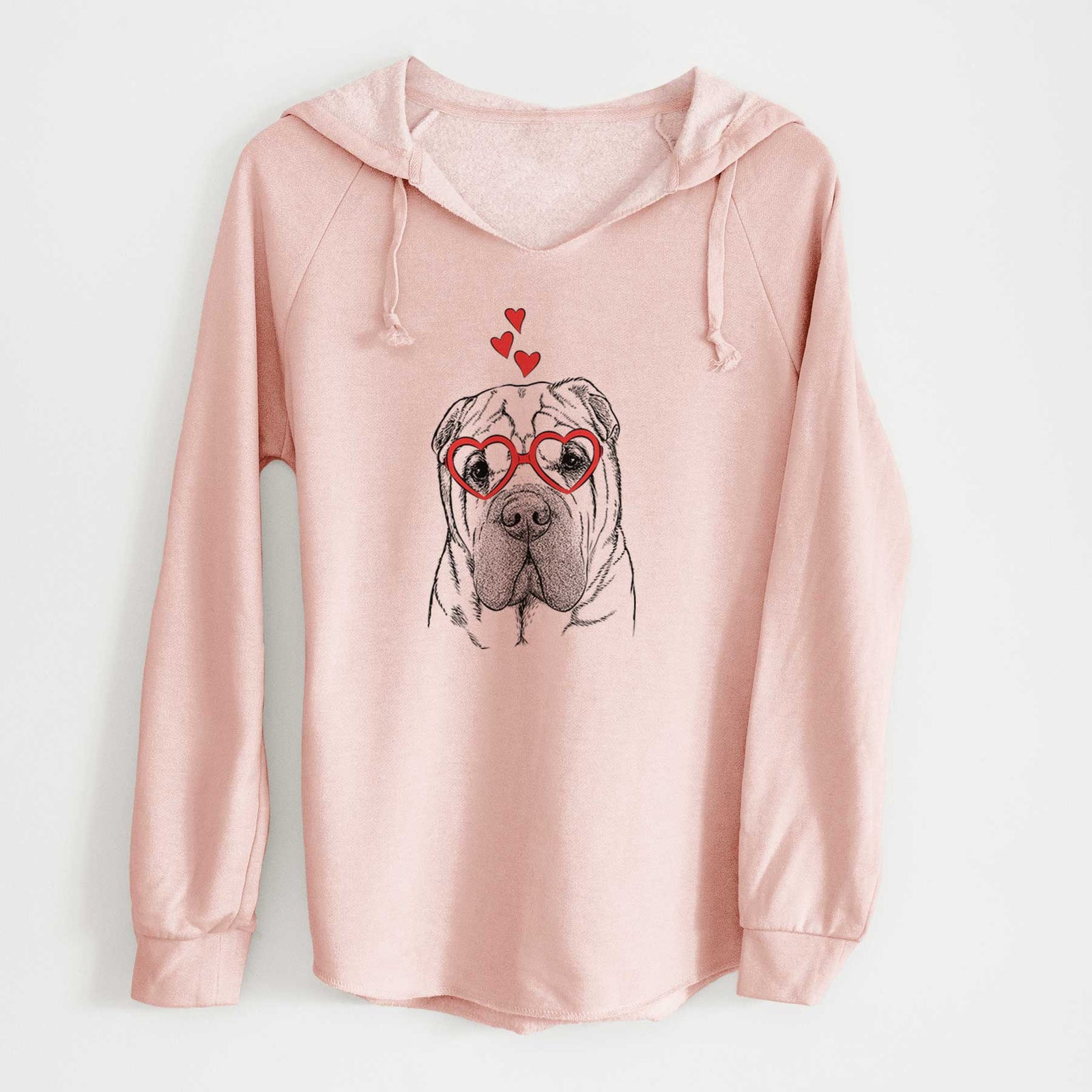Valentine Lilly the Shar Pei - Cali Wave Hooded Sweatshirt