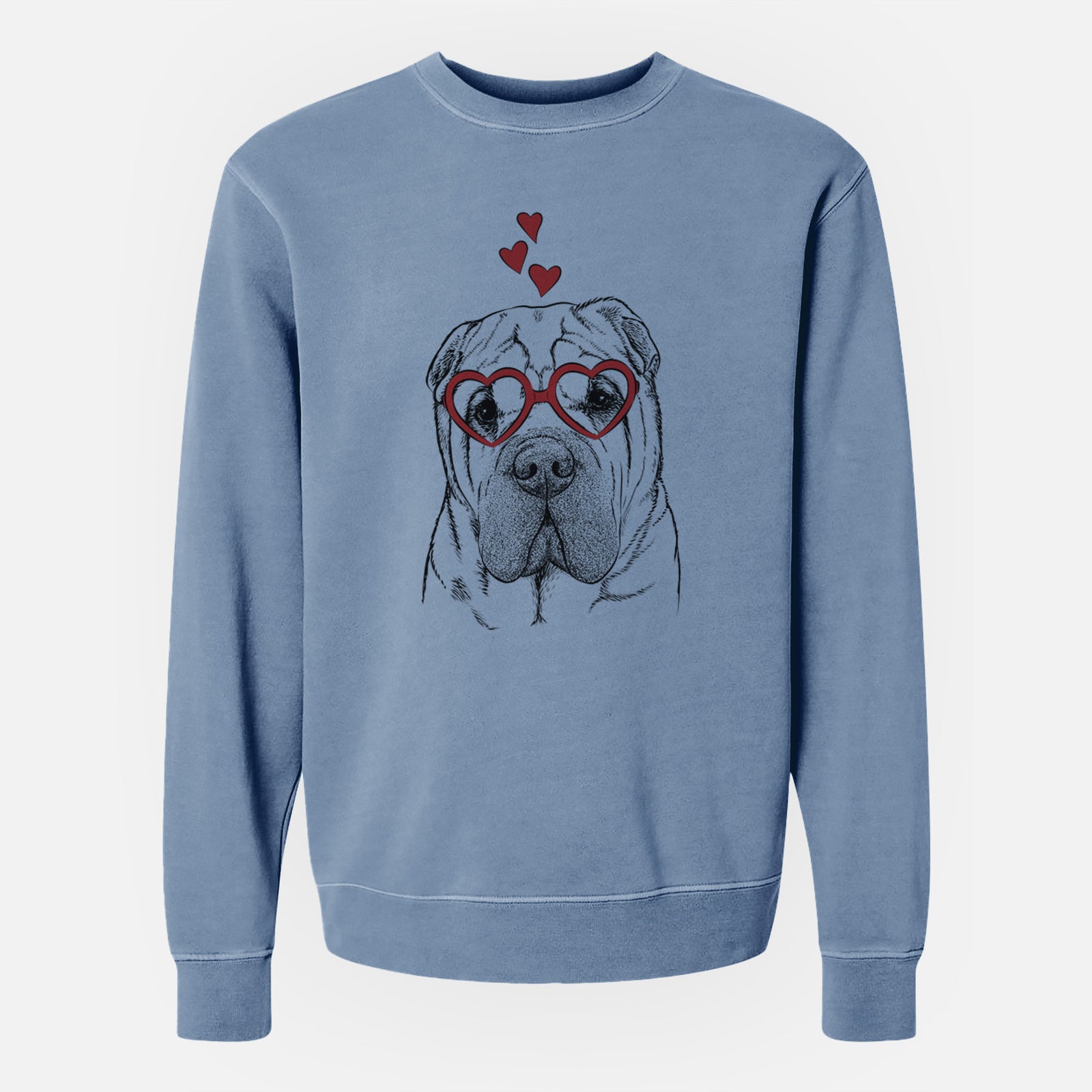Valentine Lilly the Shar Pei - Unisex Pigment Dyed Crew Sweatshirt