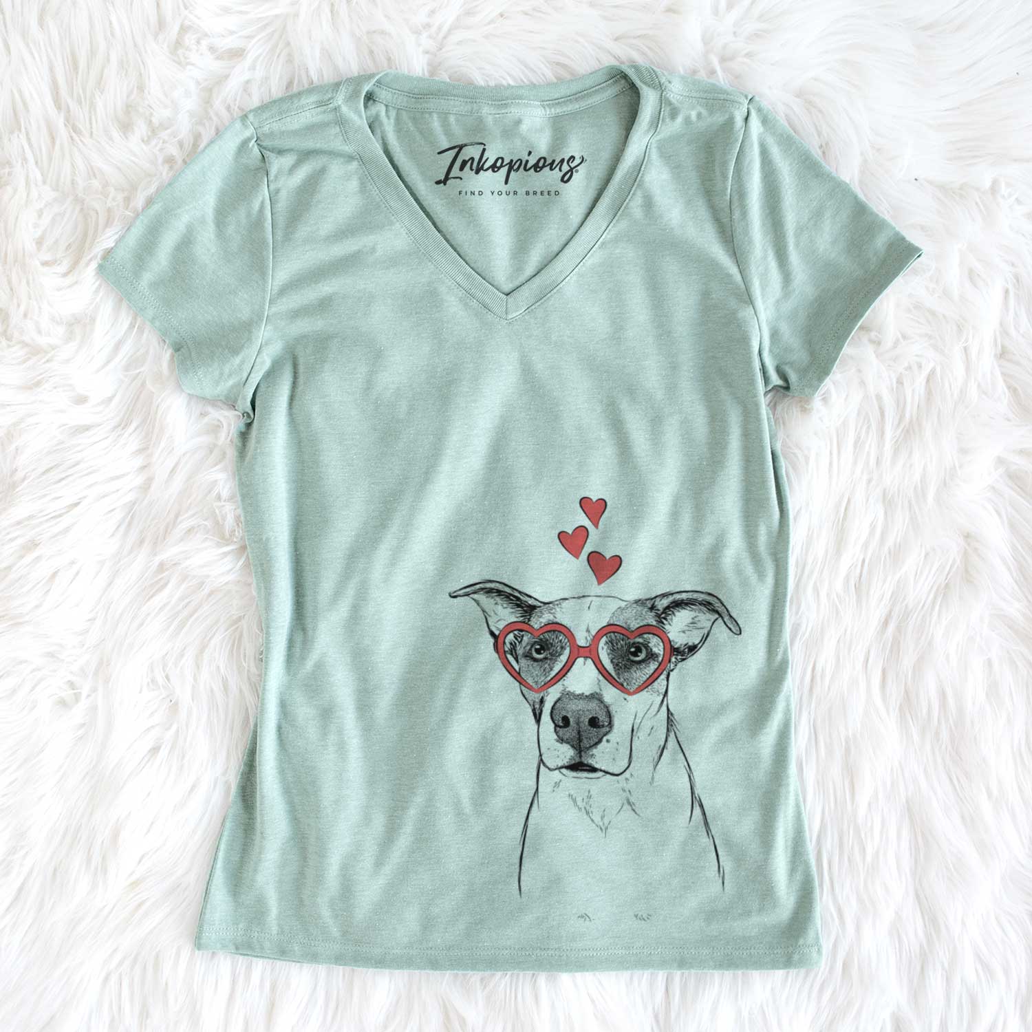 Valentine Lily the Mixed Breed - Women's V-neck Shirt