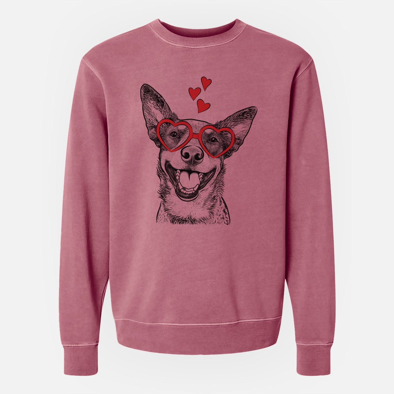 Valentine Lily the Australian Cattle Dog - Unisex Pigment Dyed Crew Sweatshirt