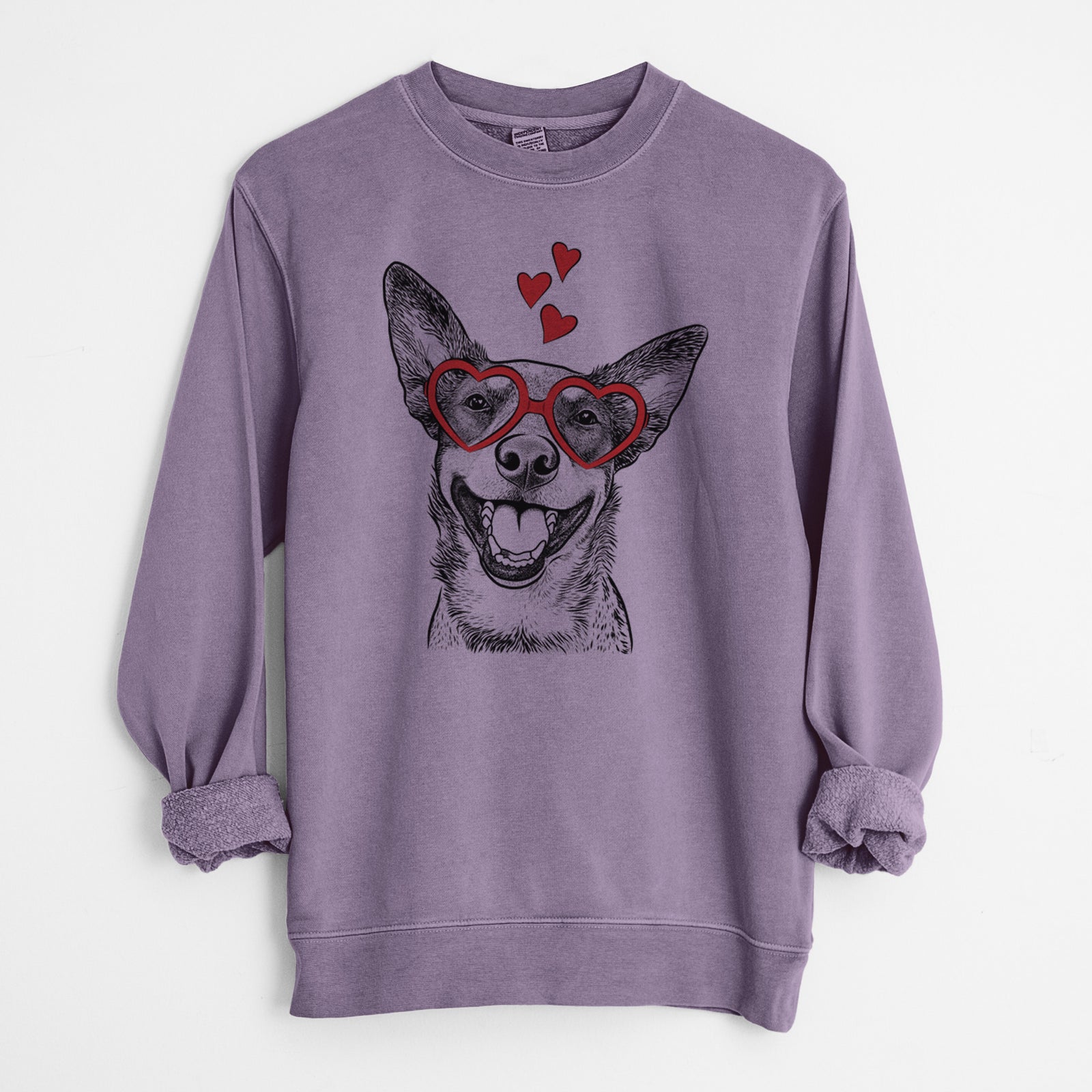 Valentine Lily the Australian Cattle Dog - Unisex Pigment Dyed Crew Sweatshirt
