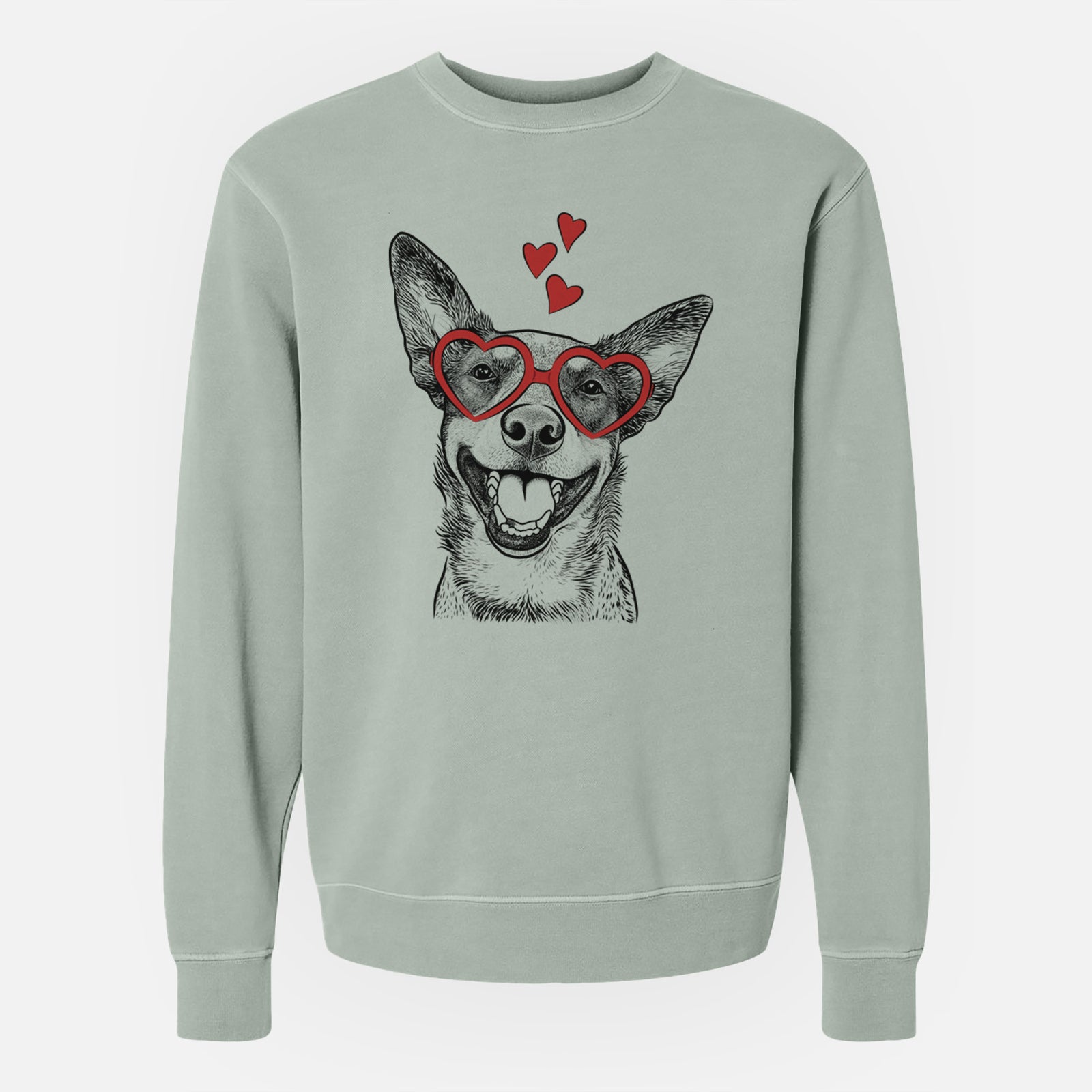 Valentine Lily the Australian Cattle Dog - Unisex Pigment Dyed Crew Sweatshirt
