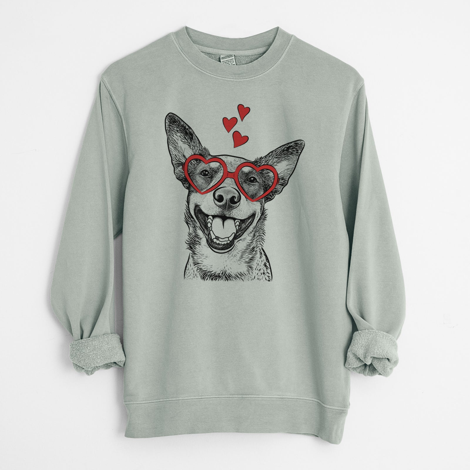 Valentine Lily the Australian Cattle Dog - Unisex Pigment Dyed Crew Sweatshirt