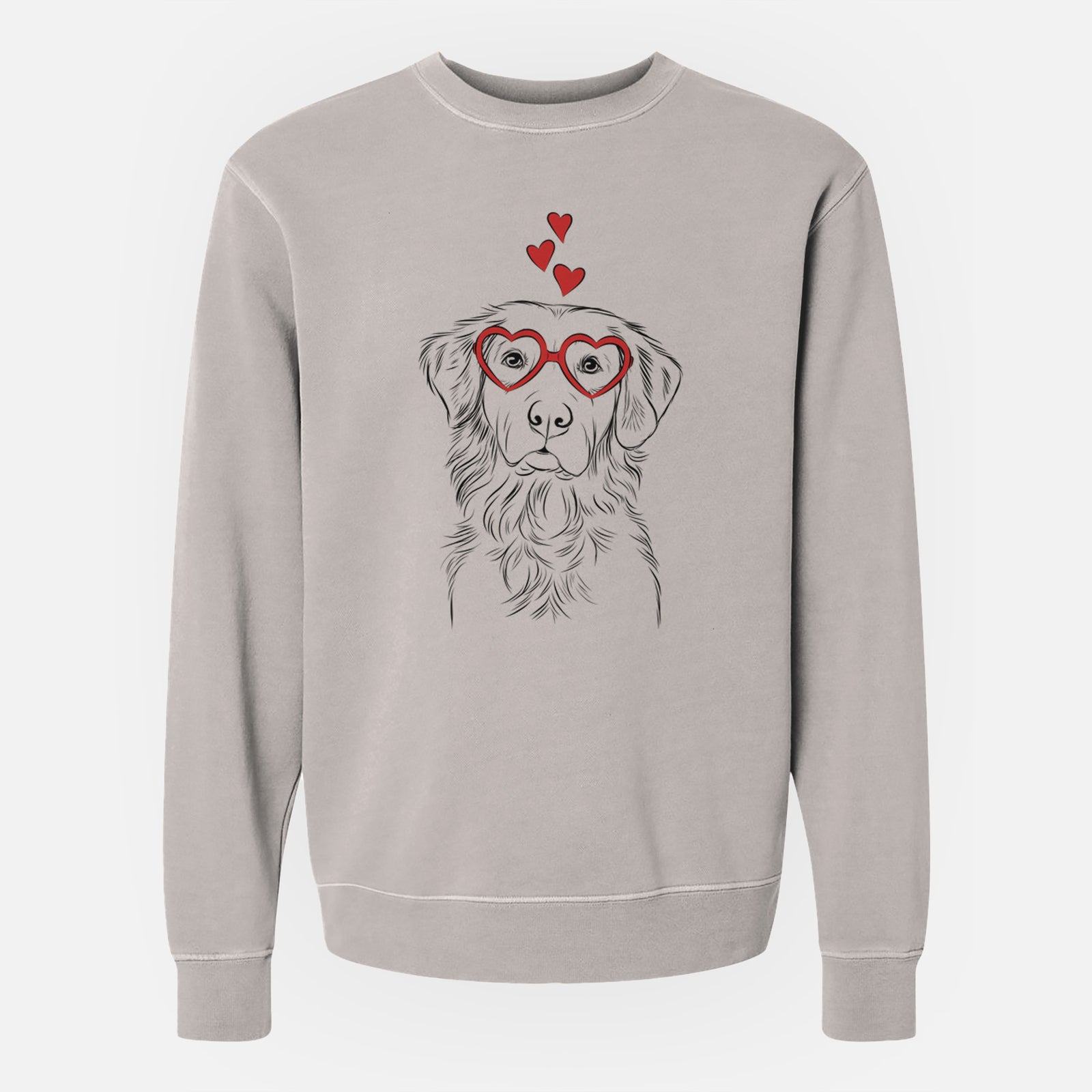 Valentine Linden the Golden Retriever - Unisex Pigment Dyed Crew Sweatshirt