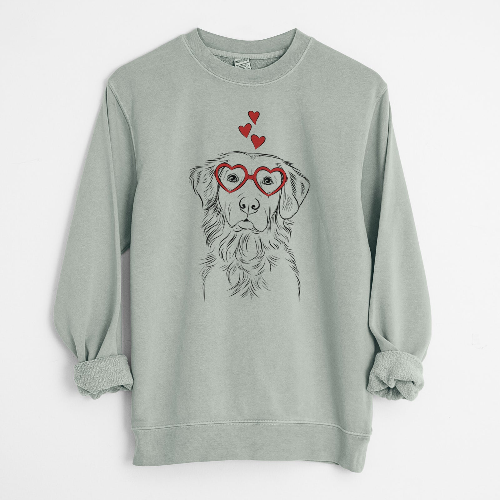 Valentine Linden the Golden Retriever - Unisex Pigment Dyed Crew Sweatshirt