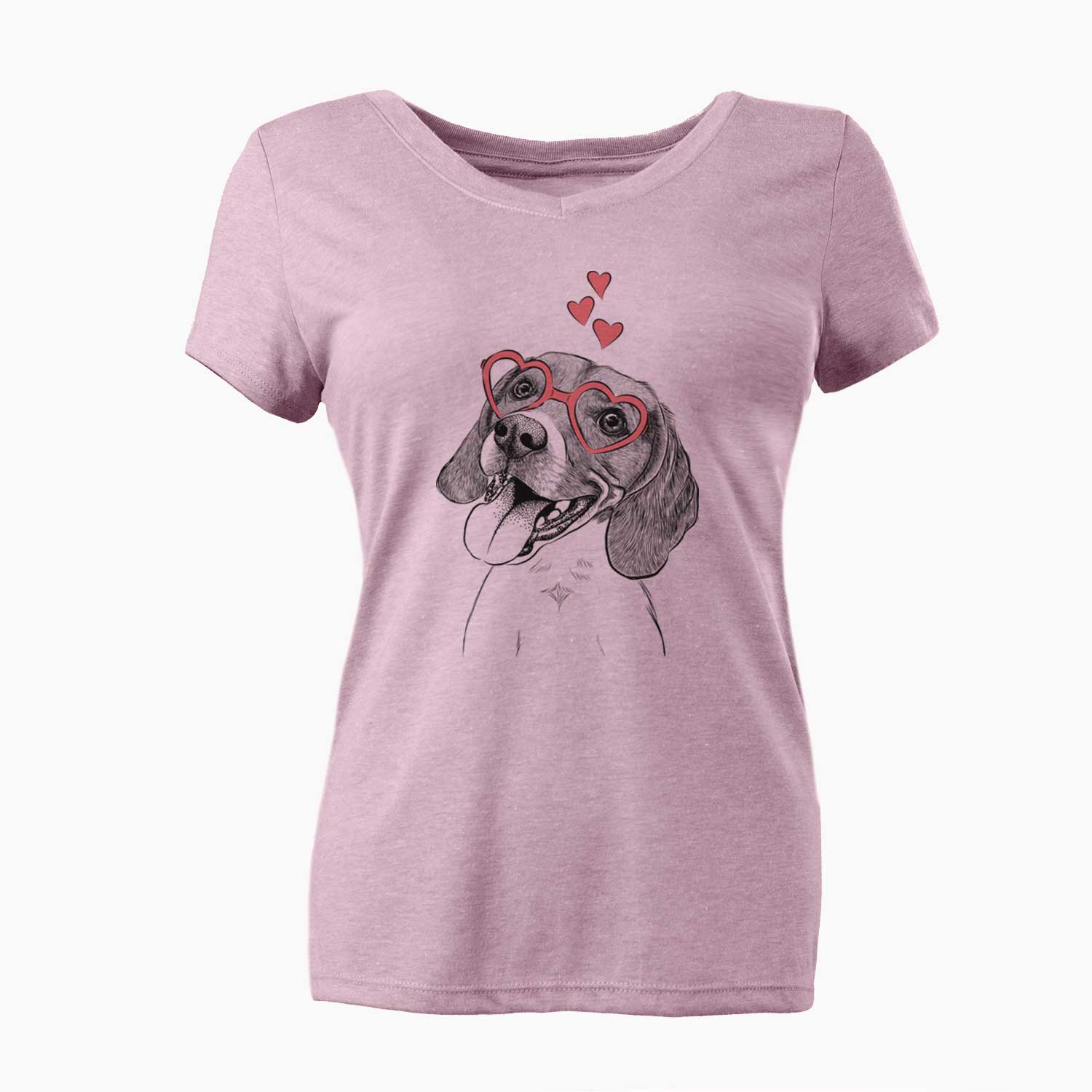 Valentine Little Bandit the Beagle - Women's V-neck Shirt