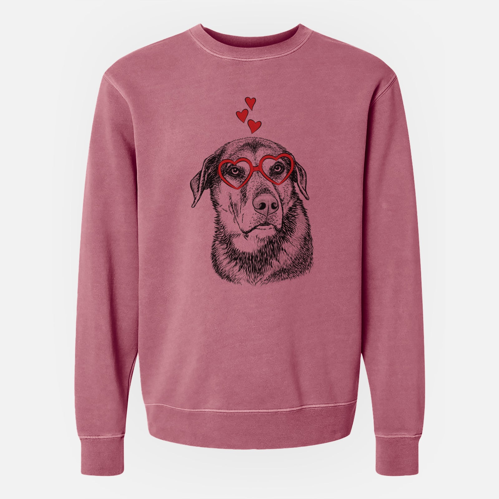 Valentine Lobo the Shepherd Mix - Unisex Pigment Dyed Crew Sweatshirt