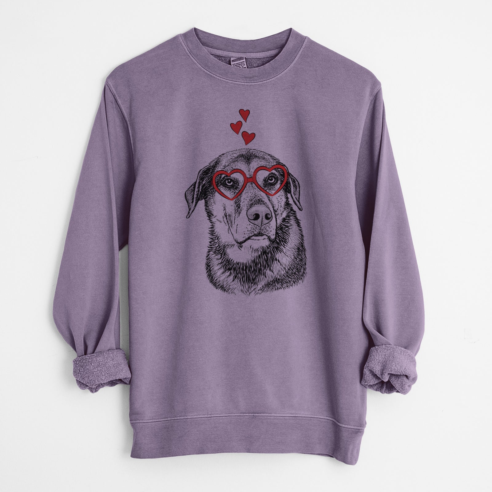 Valentine Lobo the Shepherd Mix - Unisex Pigment Dyed Crew Sweatshirt
