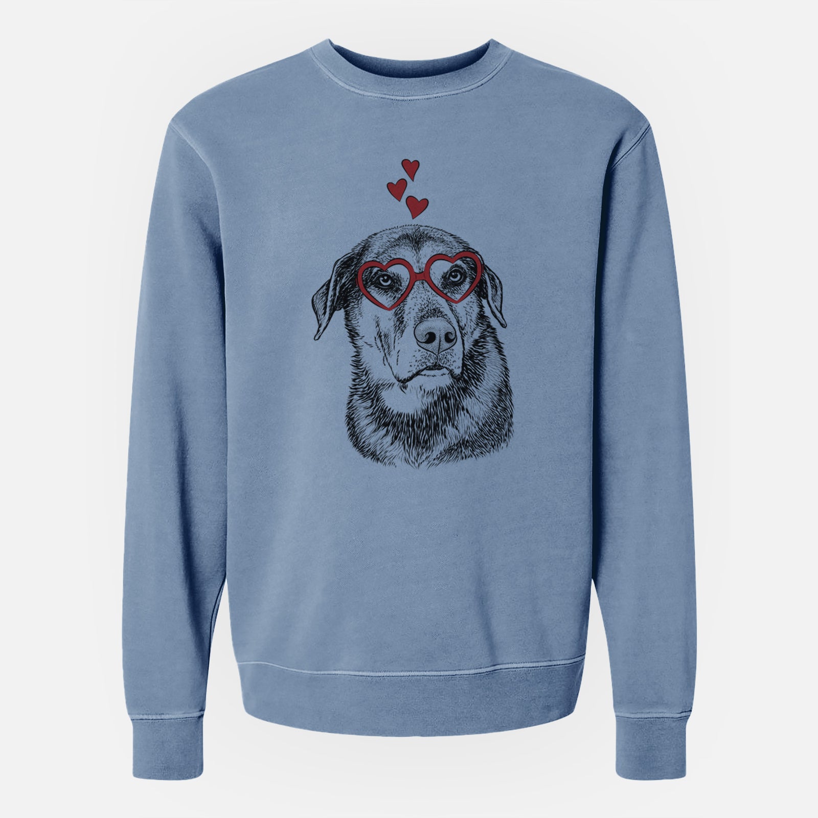 Valentine Lobo the Shepherd Mix - Unisex Pigment Dyed Crew Sweatshirt