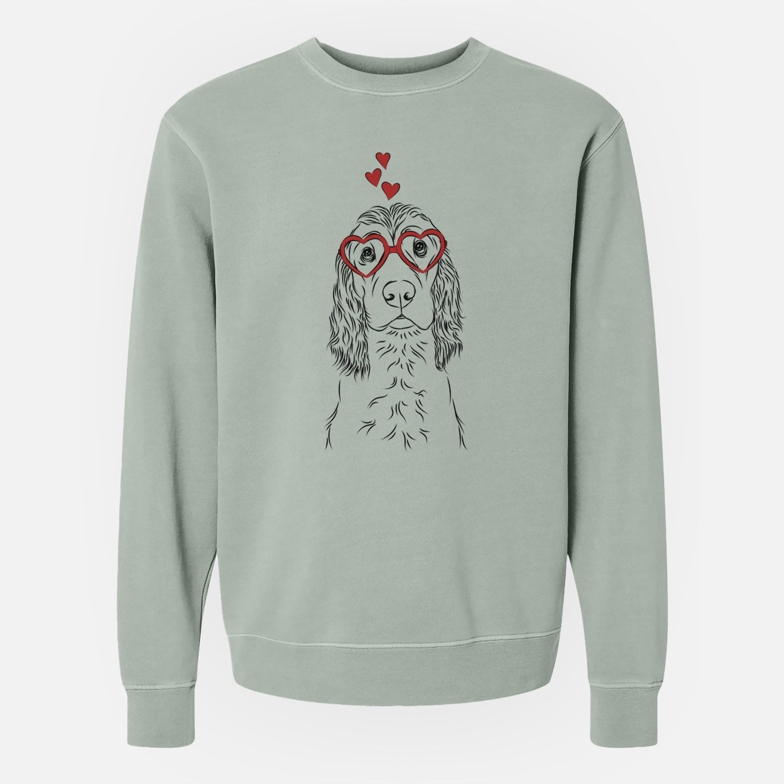 Valentine Logan the Cocker Spaniel - Unisex Pigment Dyed Crew Sweatshirt