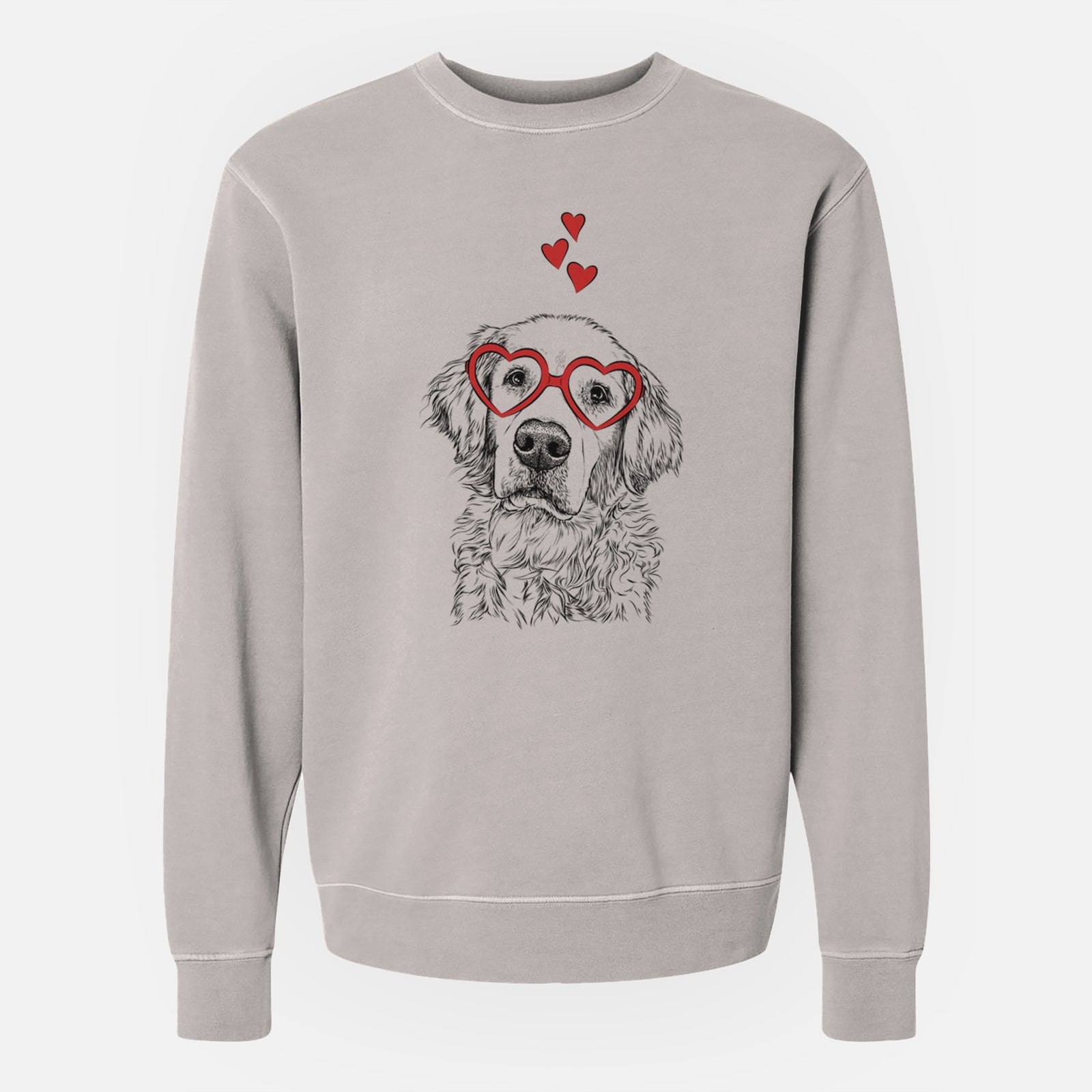 Valentine Loganator the Golden Retriever - Unisex Pigment Dyed Crew Sweatshirt