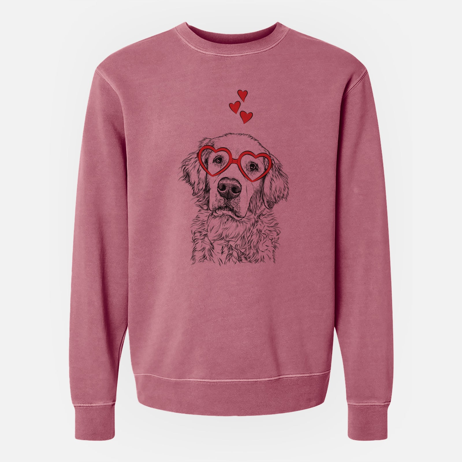 Valentine Loganator the Golden Retriever - Unisex Pigment Dyed Crew Sweatshirt
