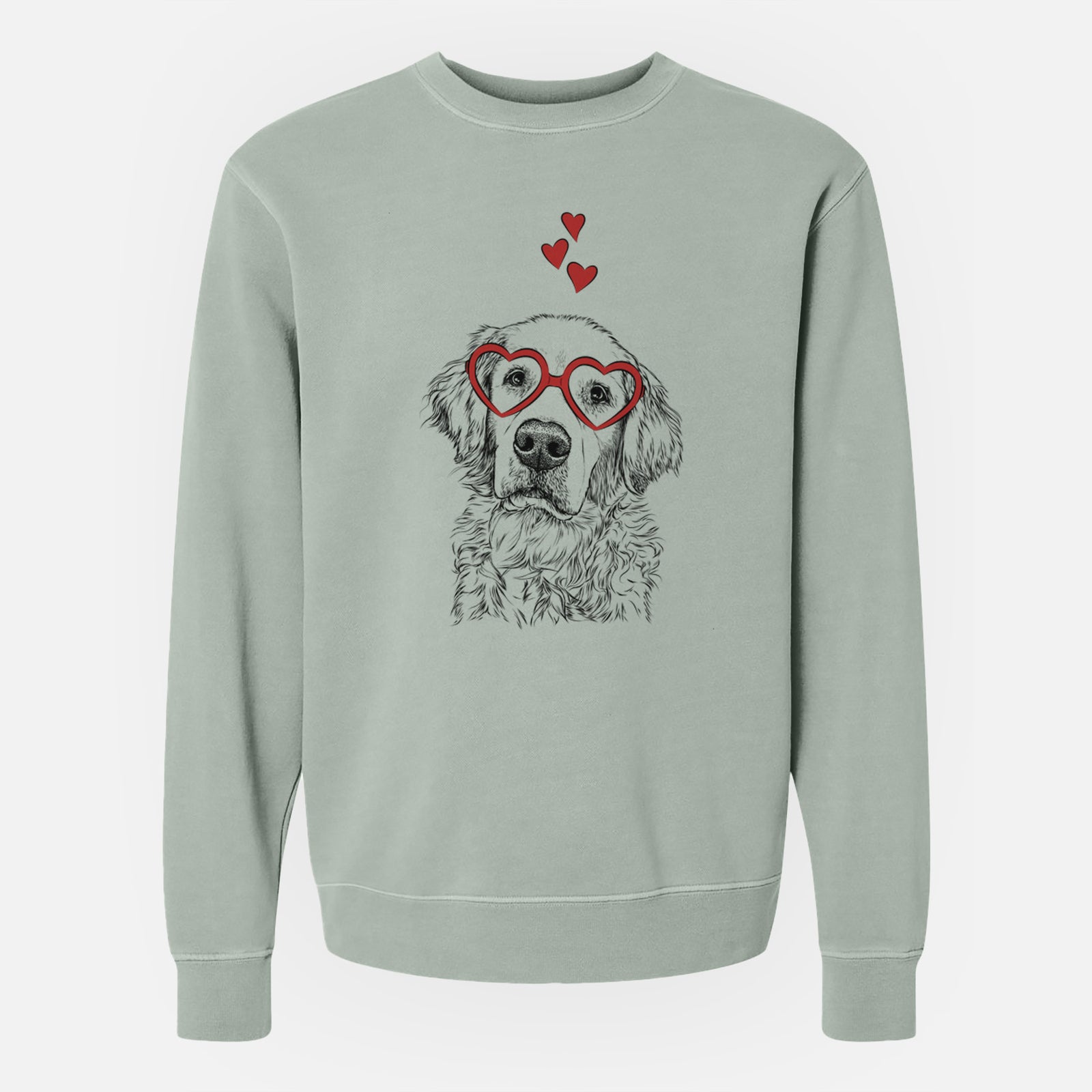 Valentine Loganator the Golden Retriever - Unisex Pigment Dyed Crew Sweatshirt