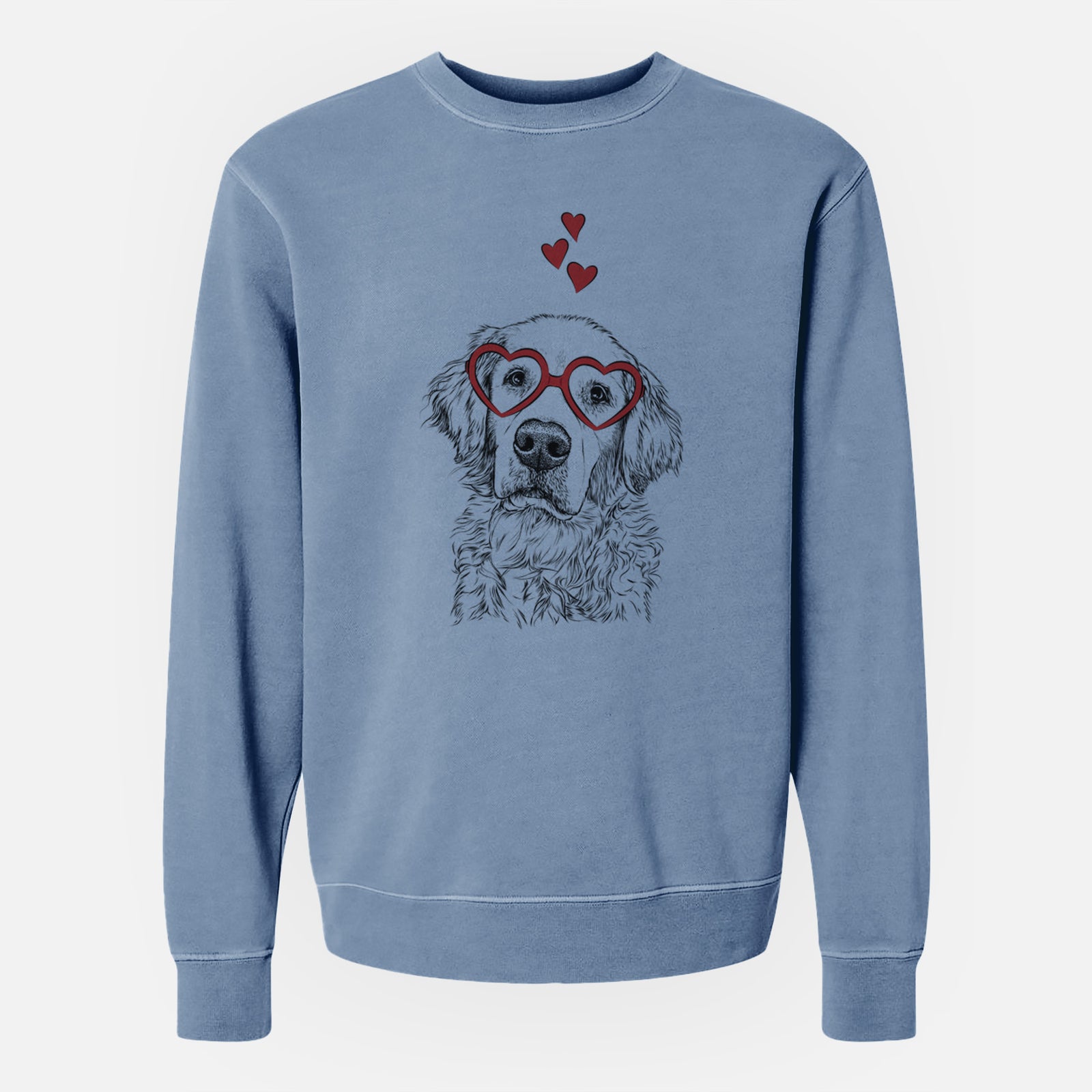 Valentine Loganator the Golden Retriever - Unisex Pigment Dyed Crew Sweatshirt