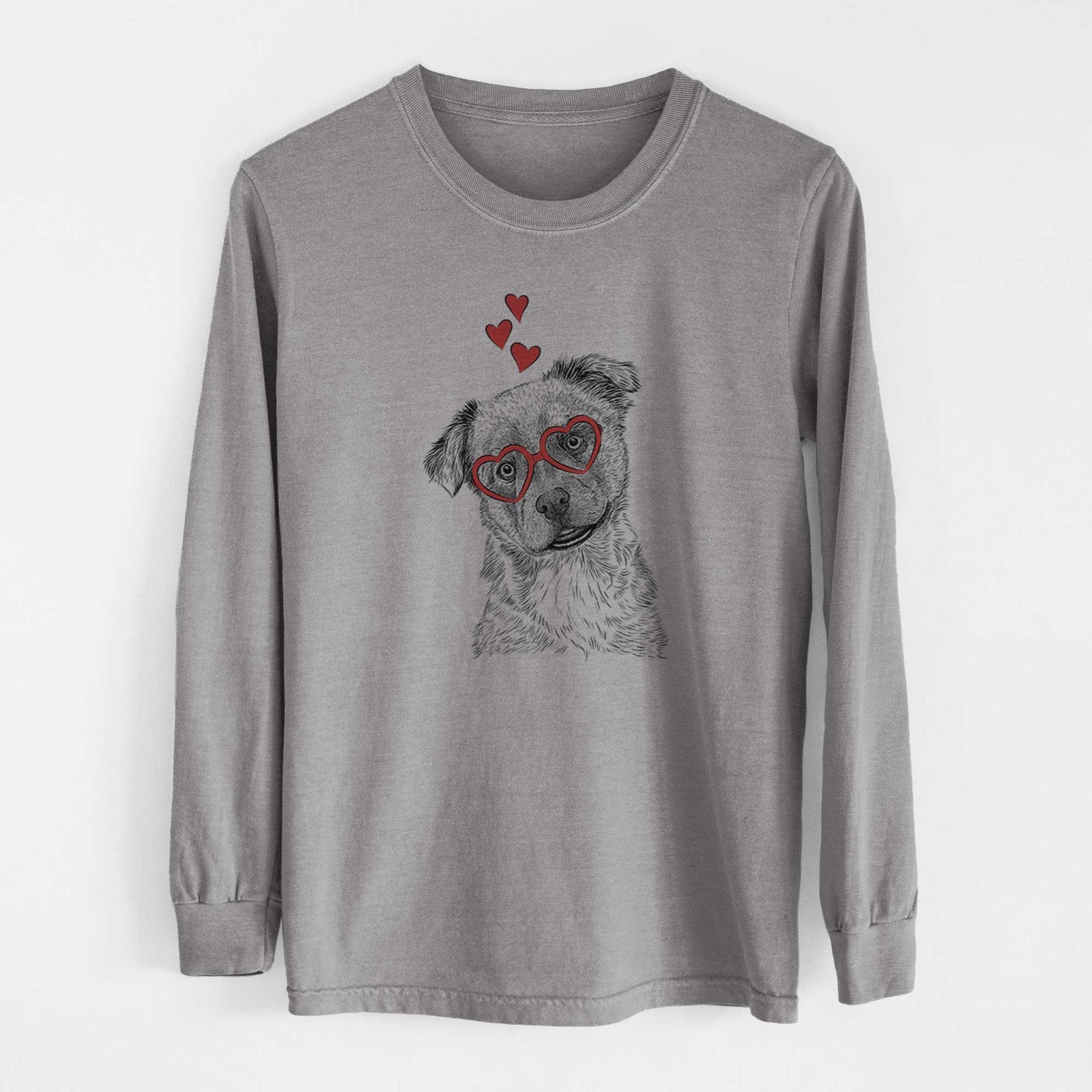 Valentine Loki Bear the Australian Cattle Dog Mix - Heavyweight 100% Cotton Long Sleeve