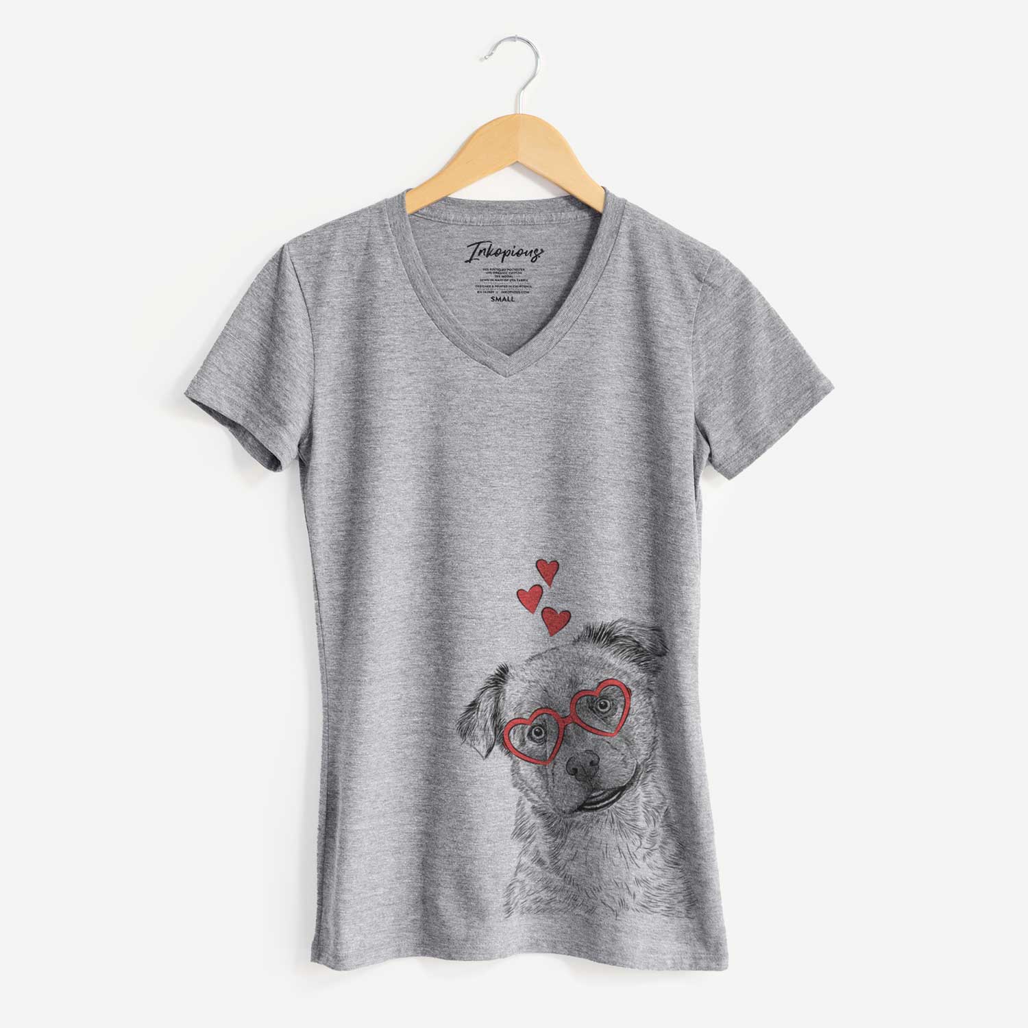 Valentine Loki Bear the Australian Cattle Dog Mix - Women's V-neck Shirt