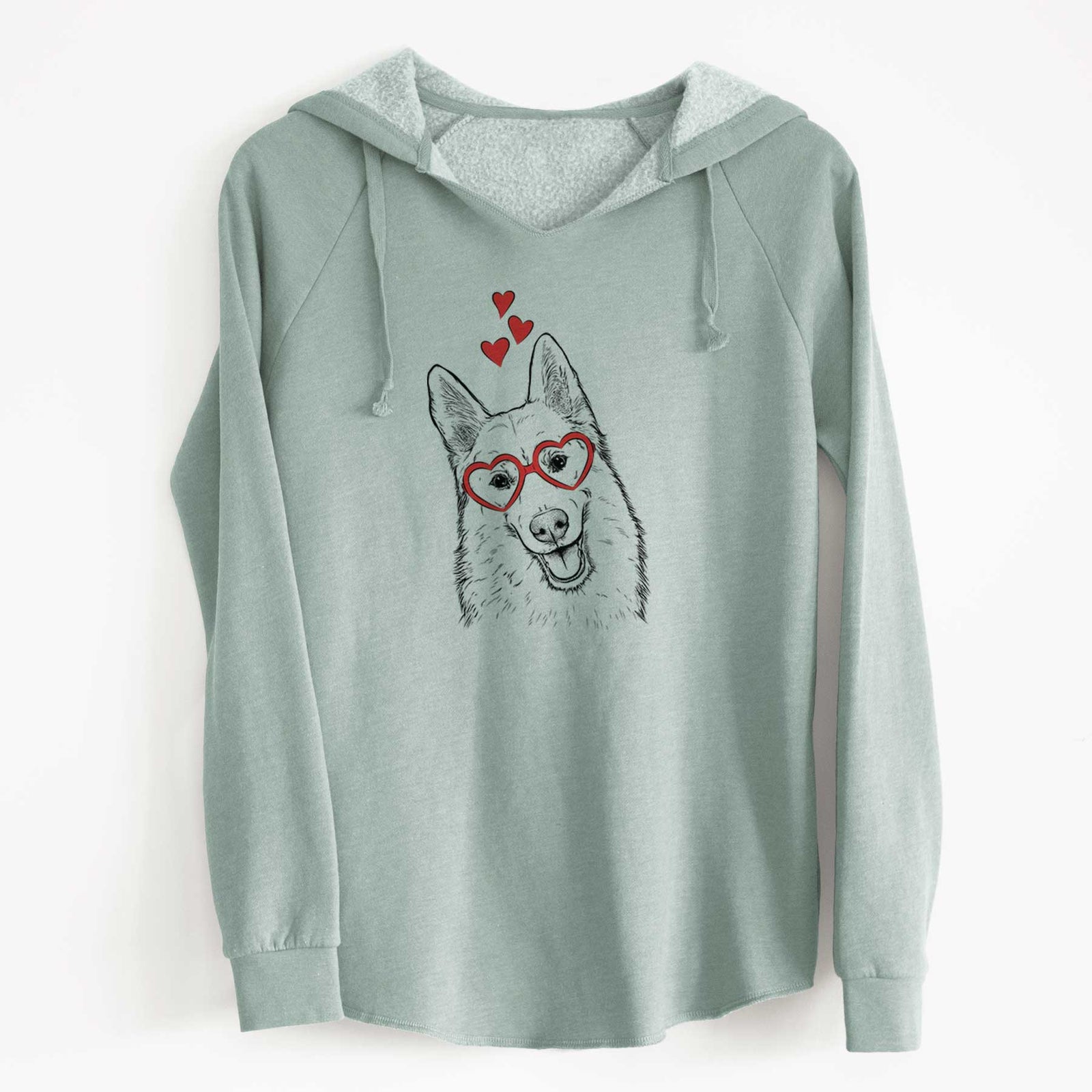Valentine Loki the Husky Shepherd Mix - Cali Wave Hooded Sweatshirt