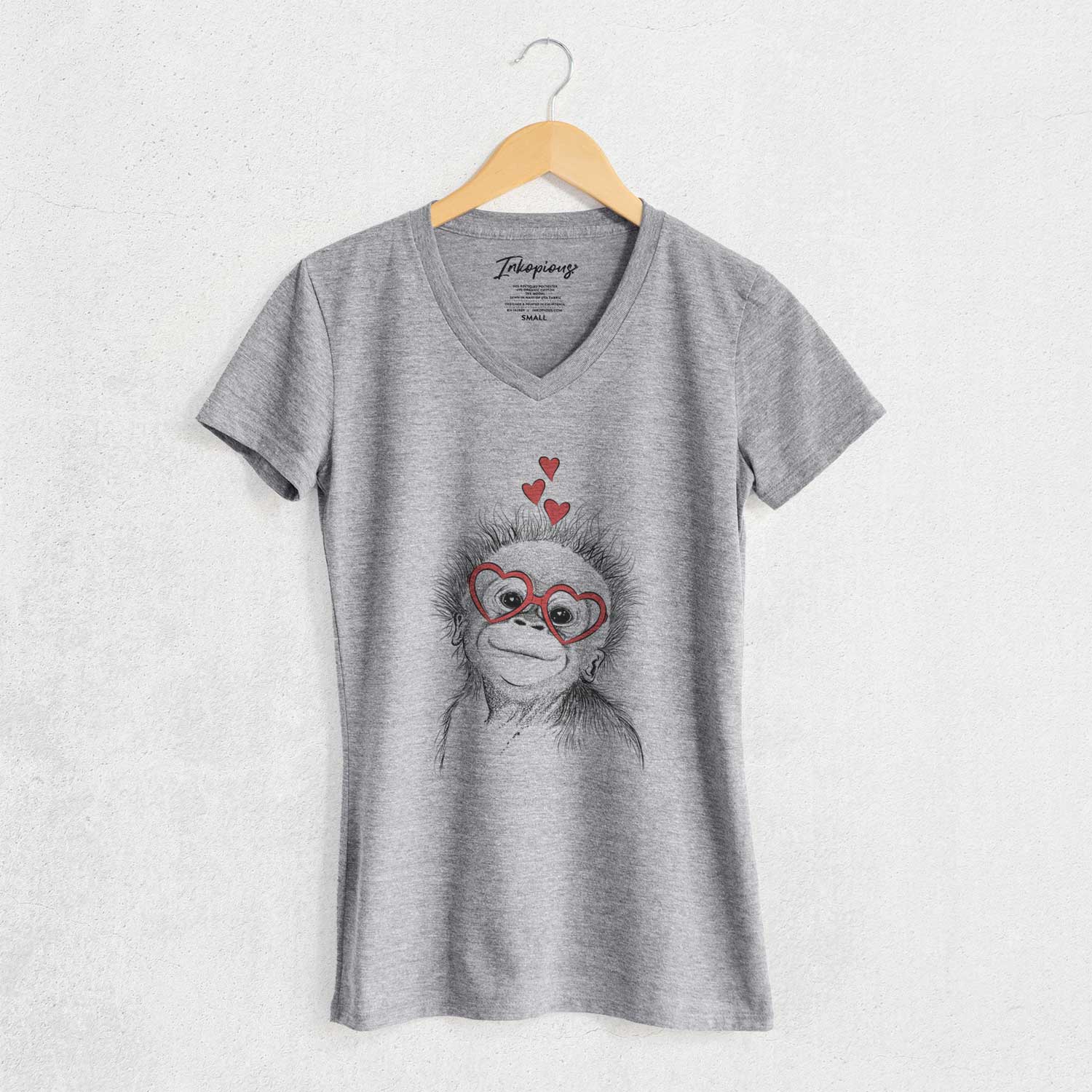 Valentine Louie the Baby Orangutan - Women's V-neck Shirt
