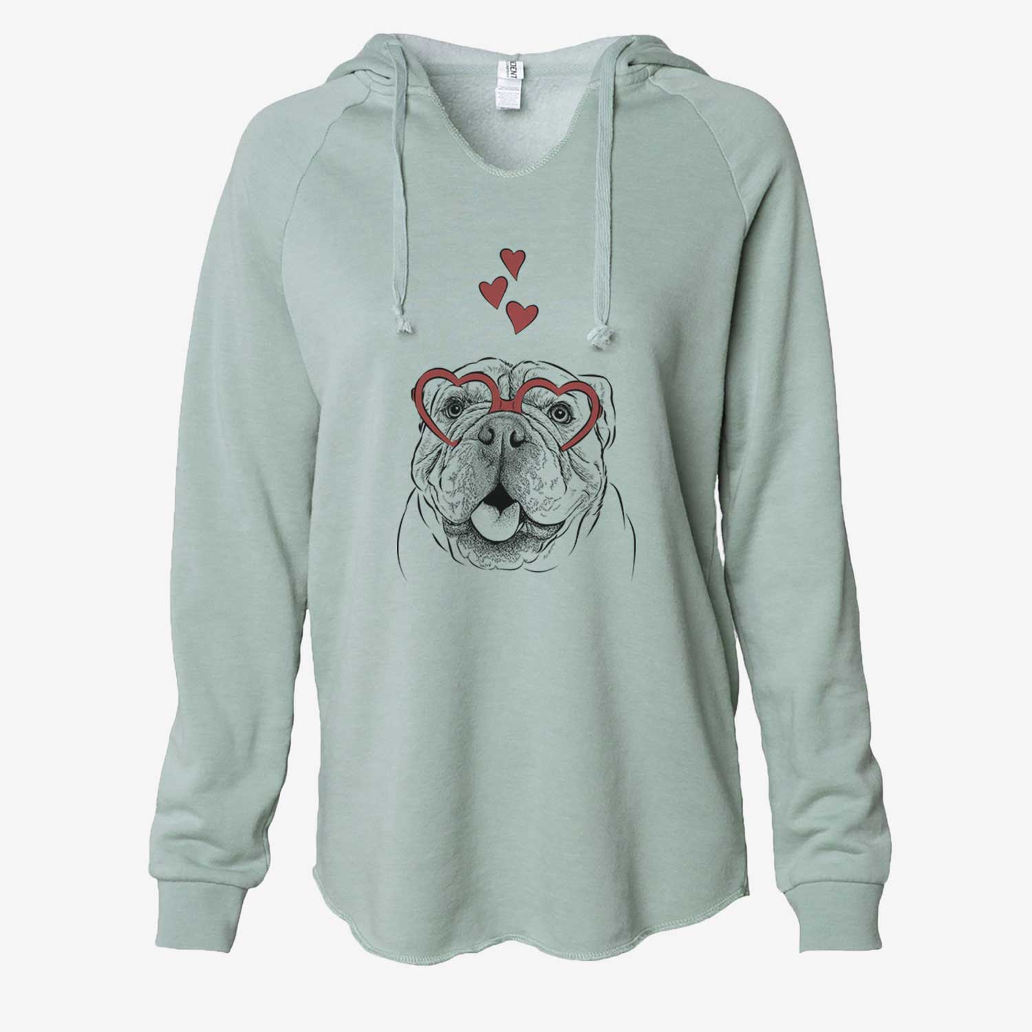 Valentine Louie the English Bulldog - Cali Wave Hooded Sweatshirt