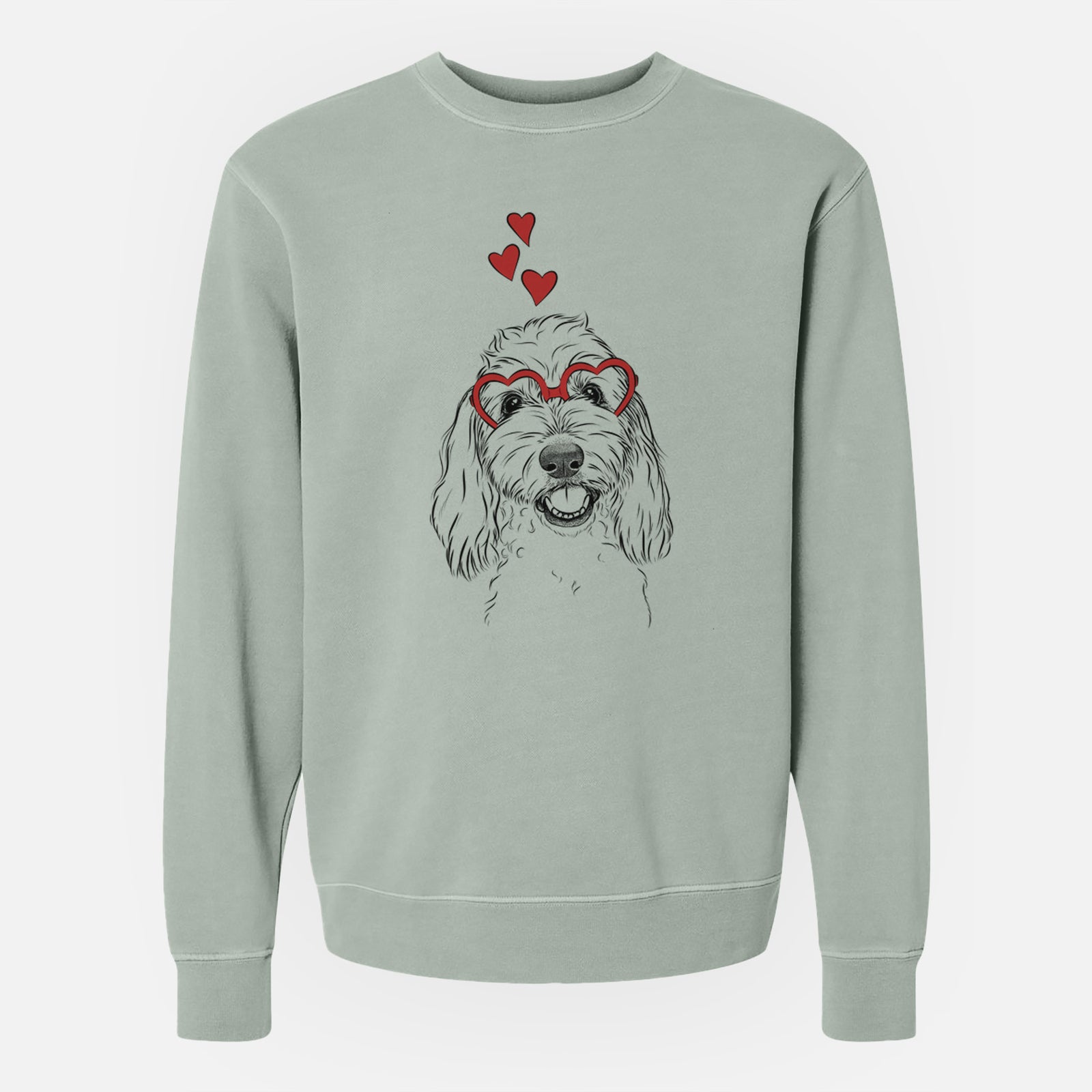 Valentine Louie the Coton de Tulear - Unisex Pigment Dyed Crew Sweatshirt