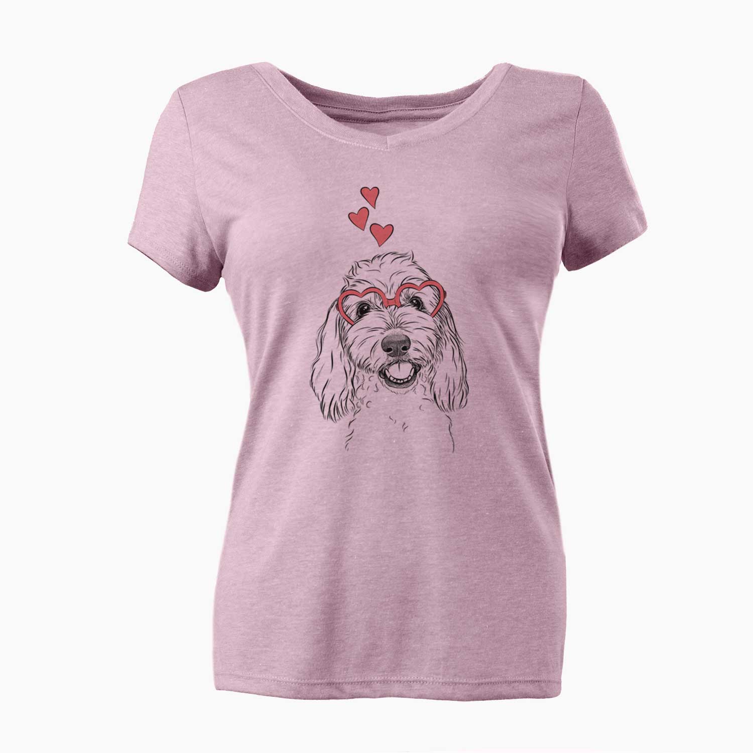 Valentine Louie the Coton de Tulear - Women's V-neck Shirt